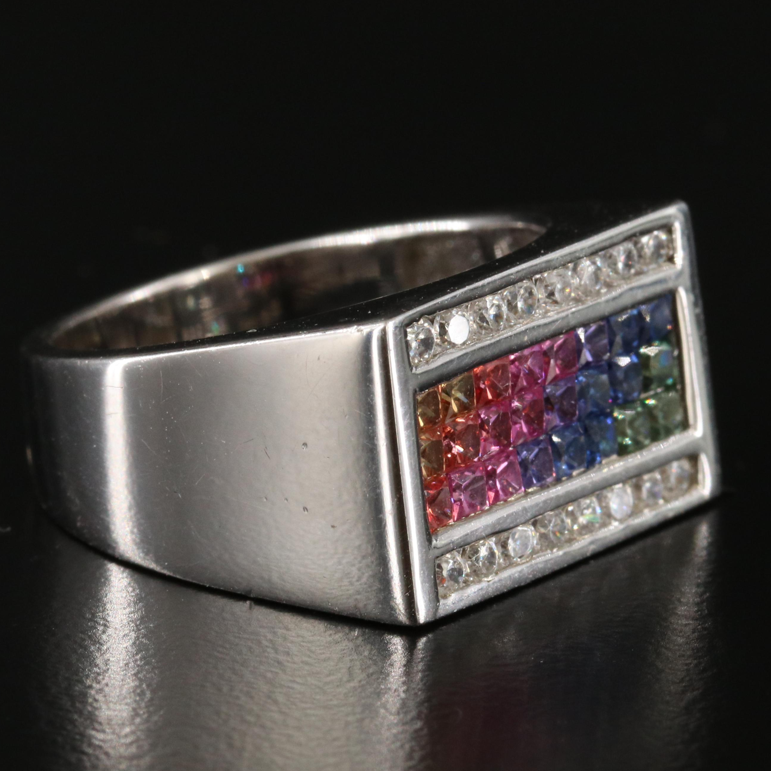 Sterling Sapphire and CZ Ring