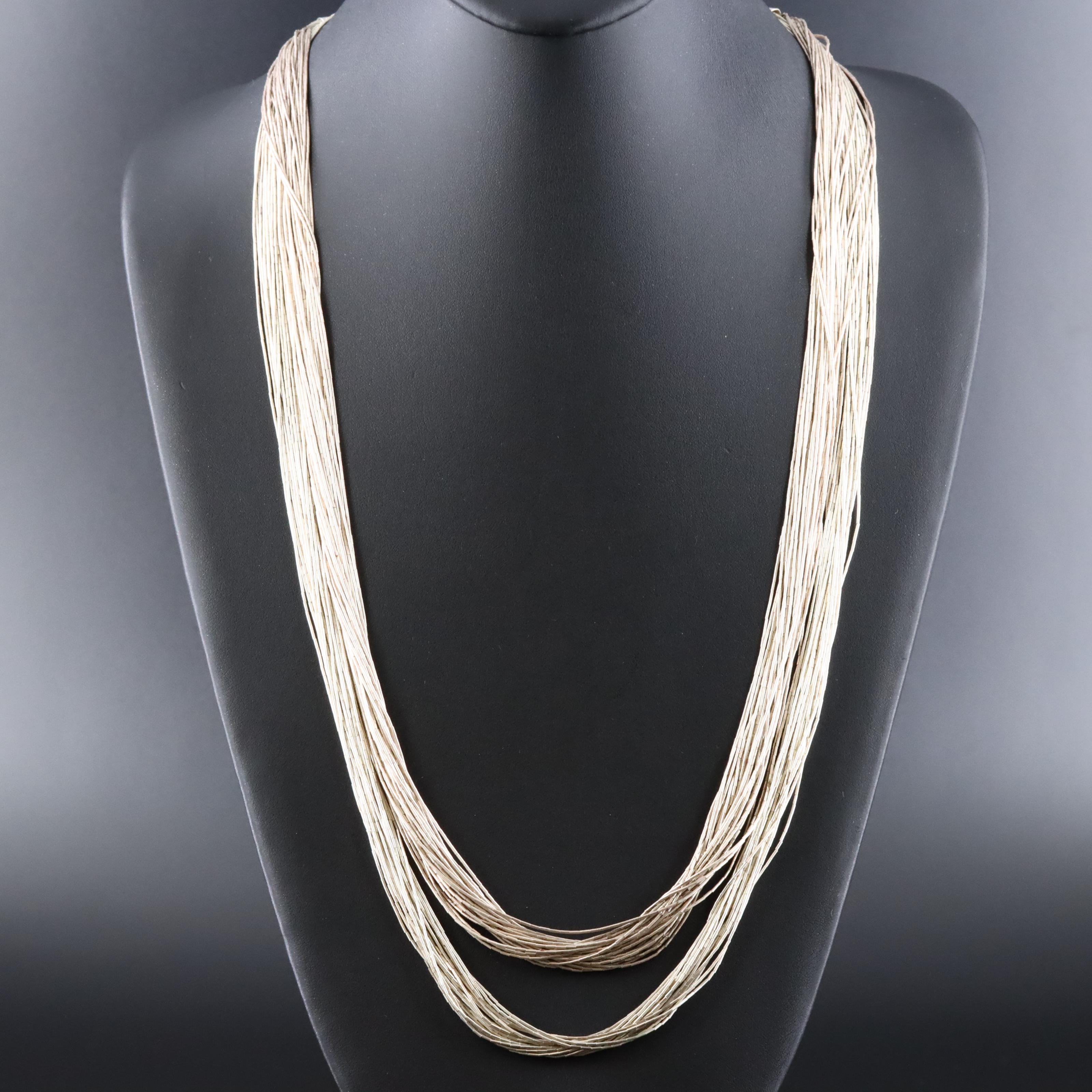 Sterling Liquid Silver Twenty-Strand & Thirty-Strand Necklaces