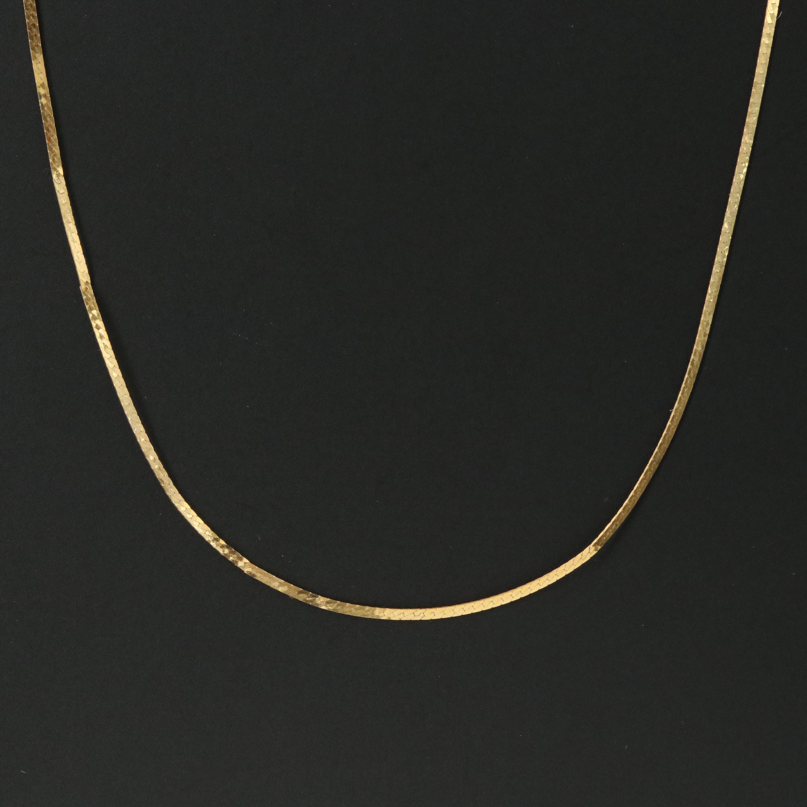 Italian 14K Herringbone Chain Necklace