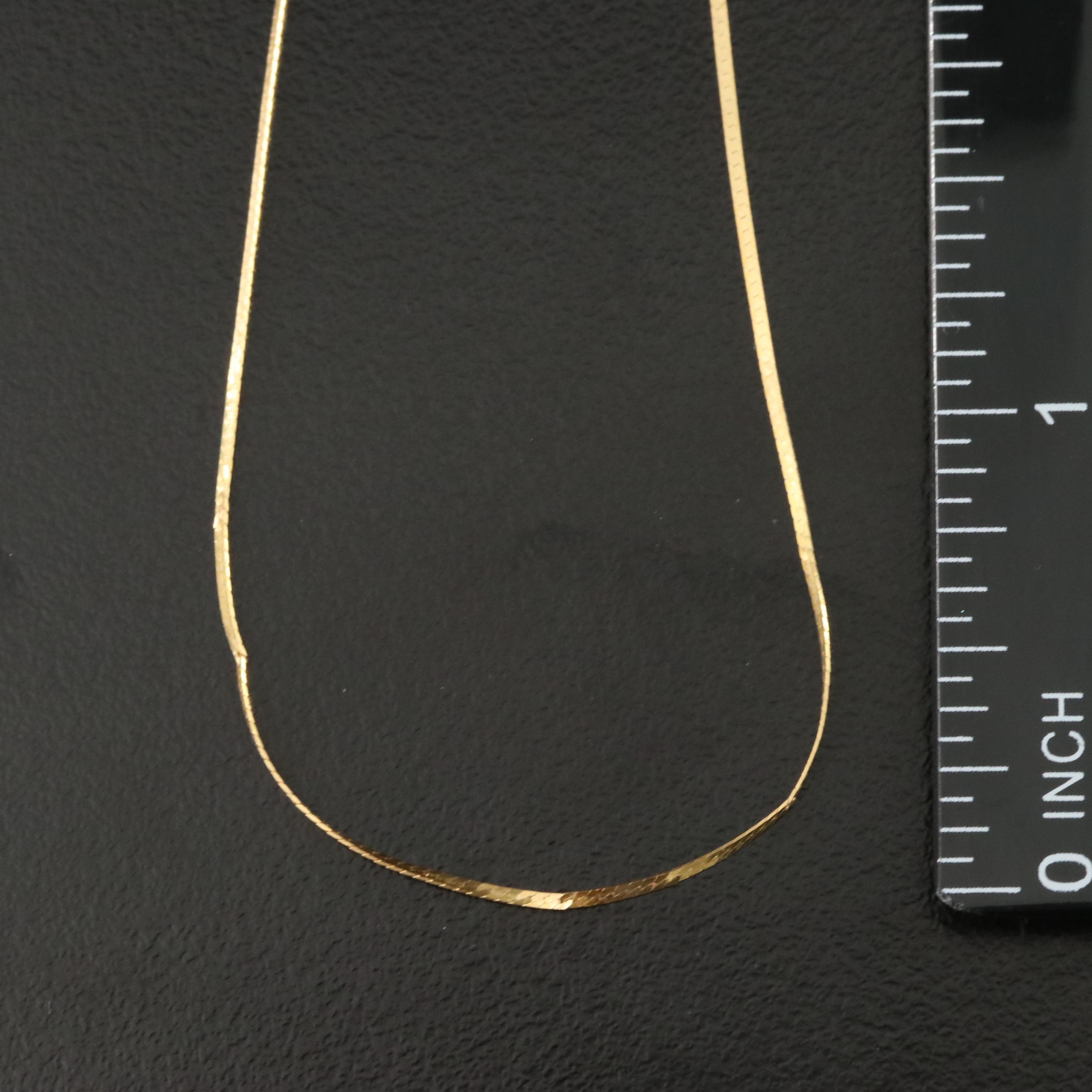 Italian 14K Herringbone Chain Necklace