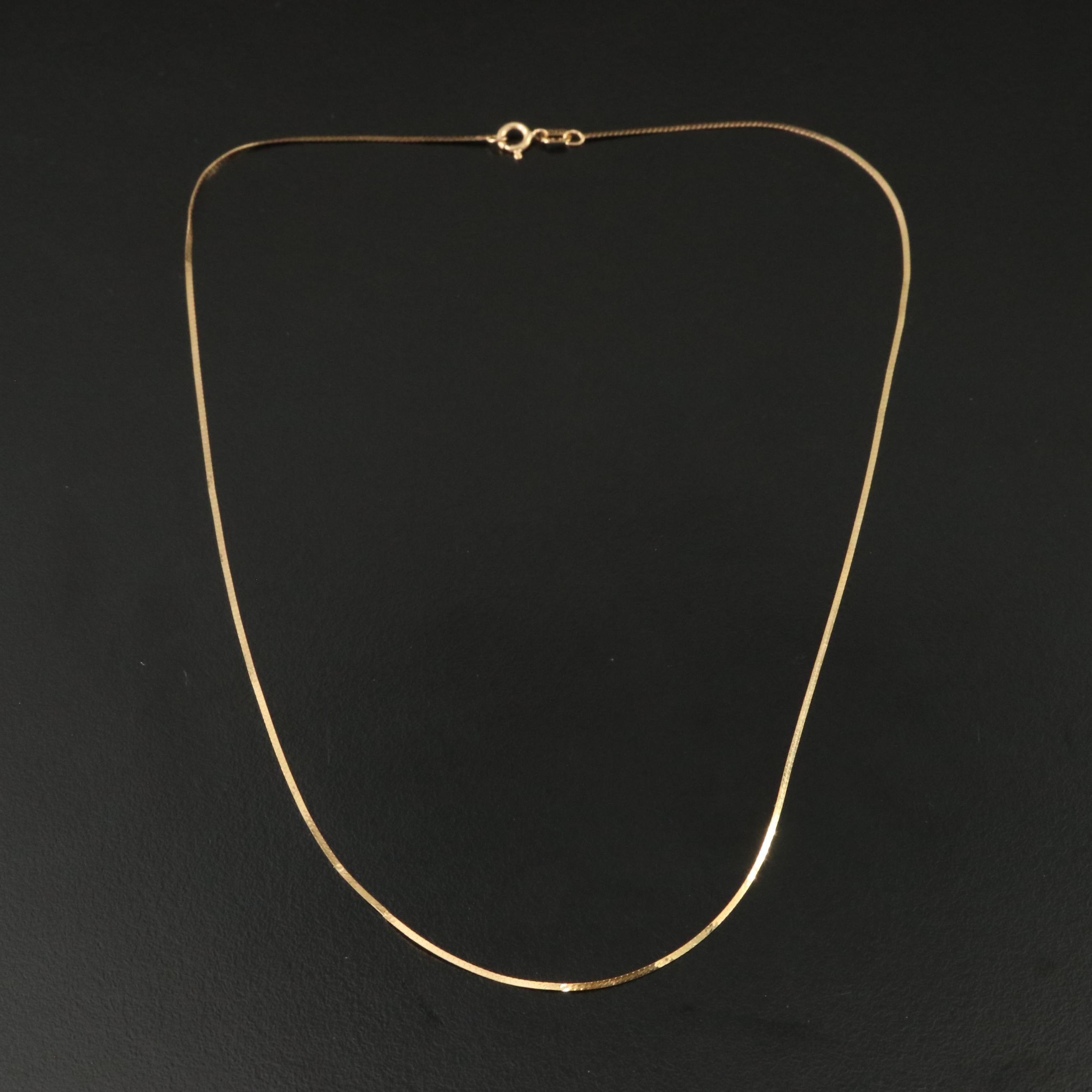 Italian 14K Herringbone Chain Necklace