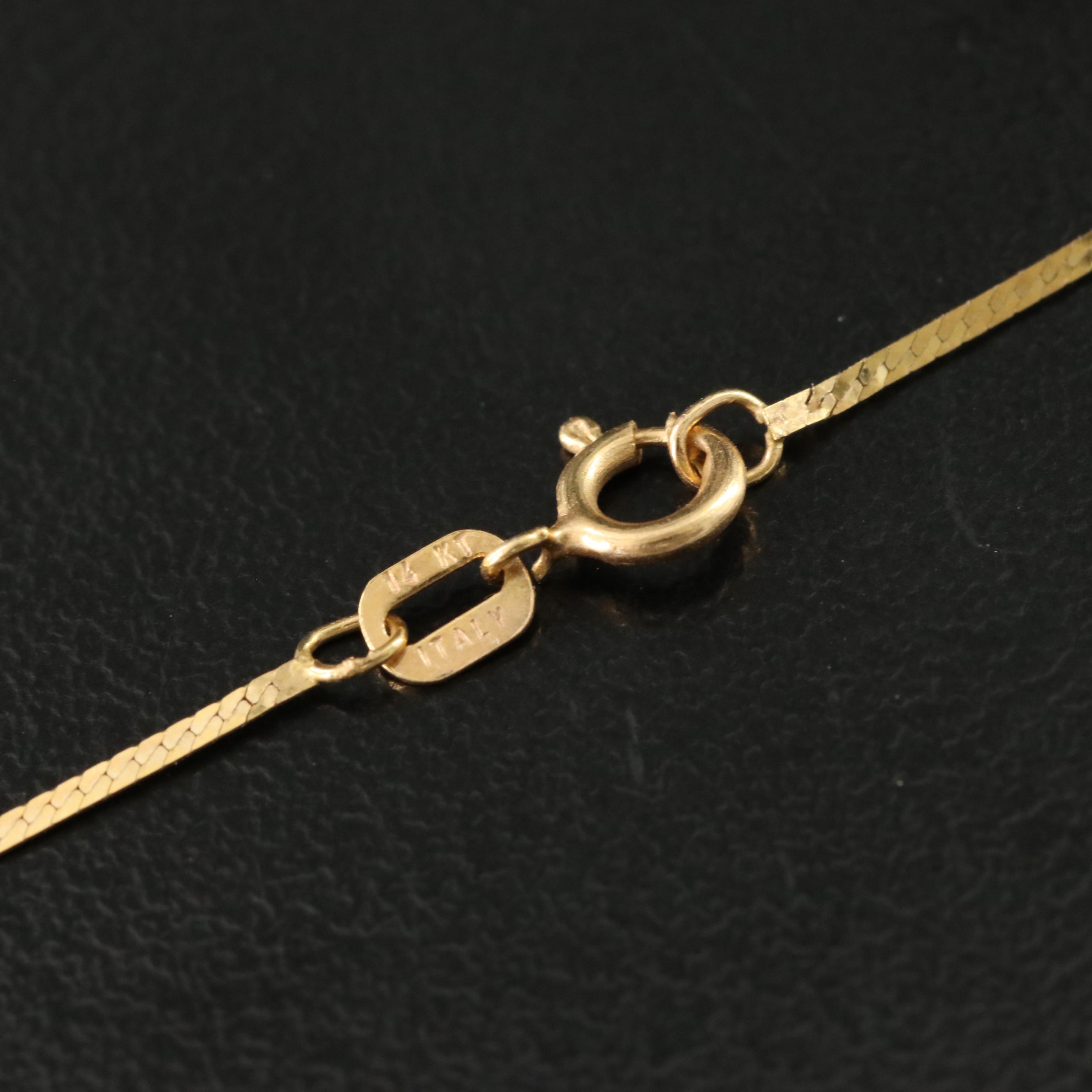 Italian 14K Herringbone Chain Necklace