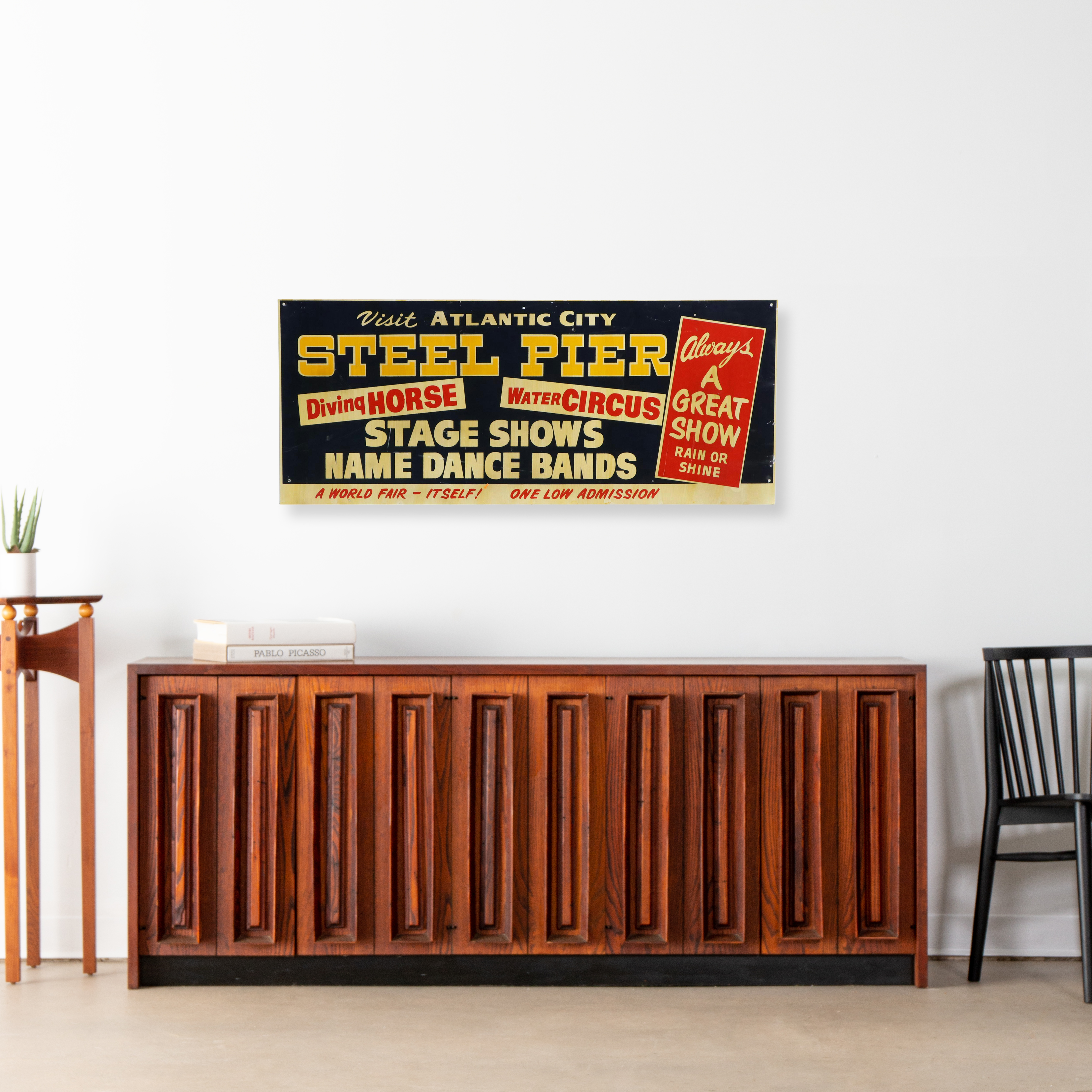 Atlantic City Steel Pier Metal Advertisement Sign, Circa 1965