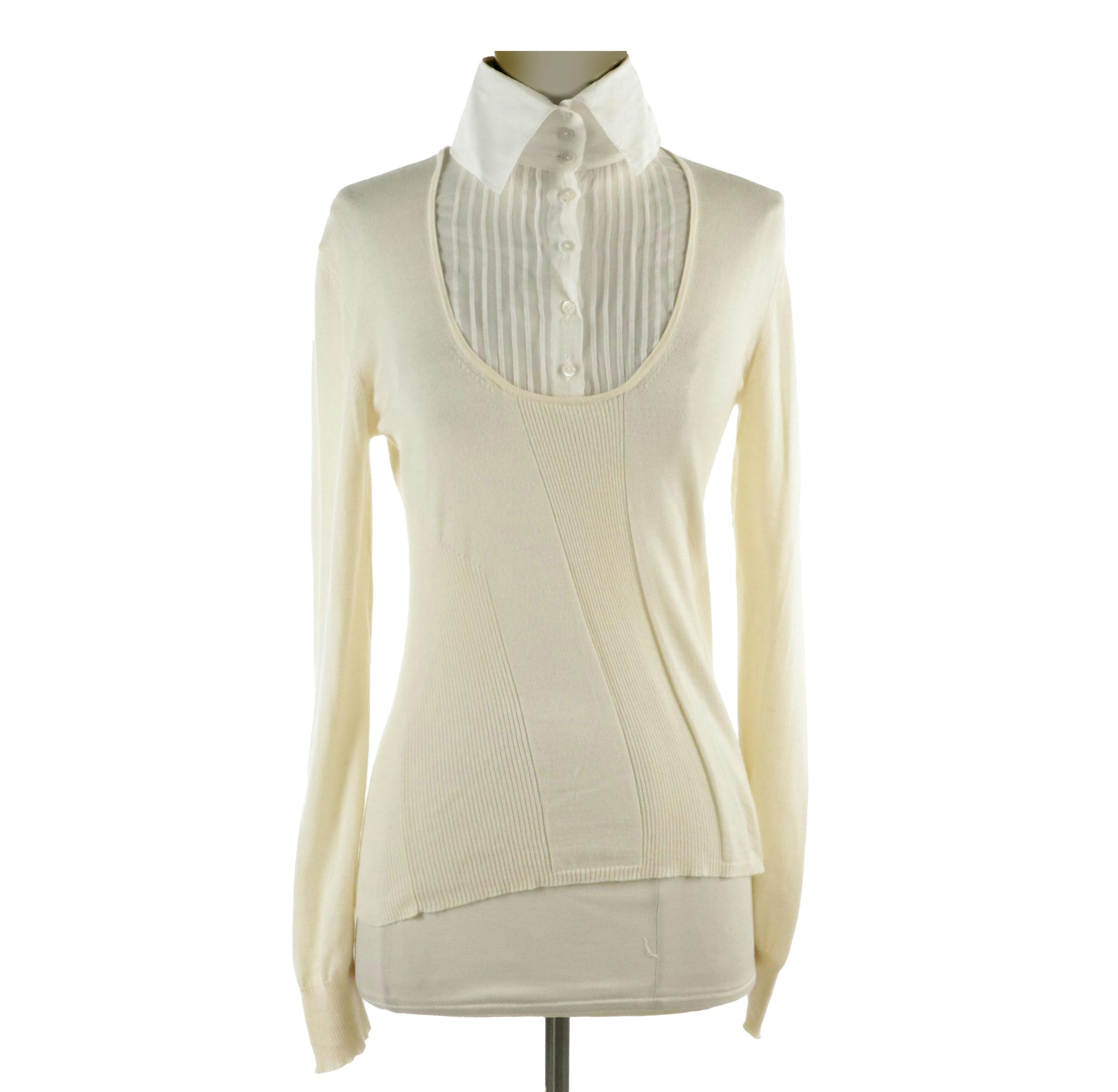 Chanel Cruise Collection Long Sleeve Cashmere Silk Knit Top
