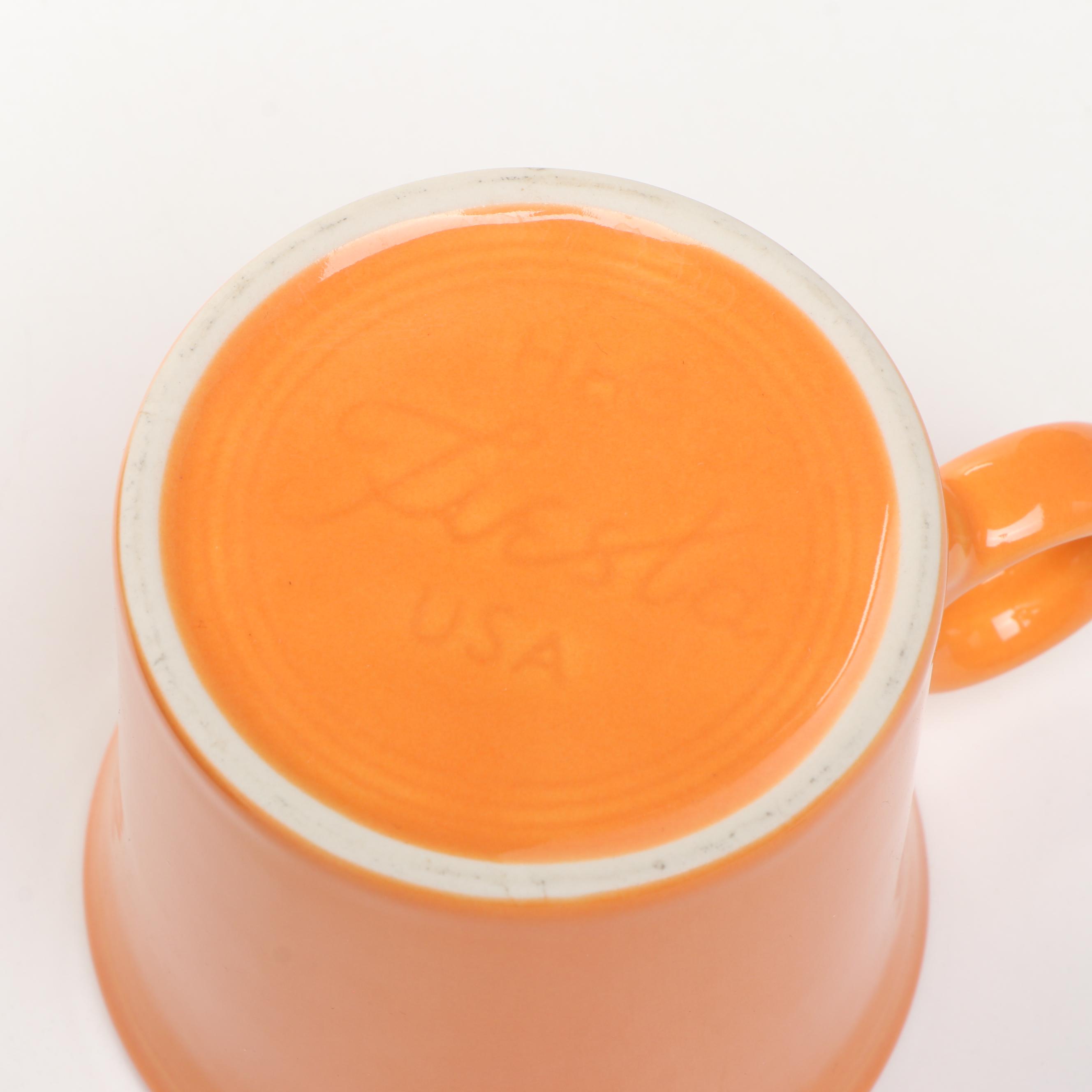 Homer Laughlin "Fiesta" Ceramic Teacups and Saucers with Mug