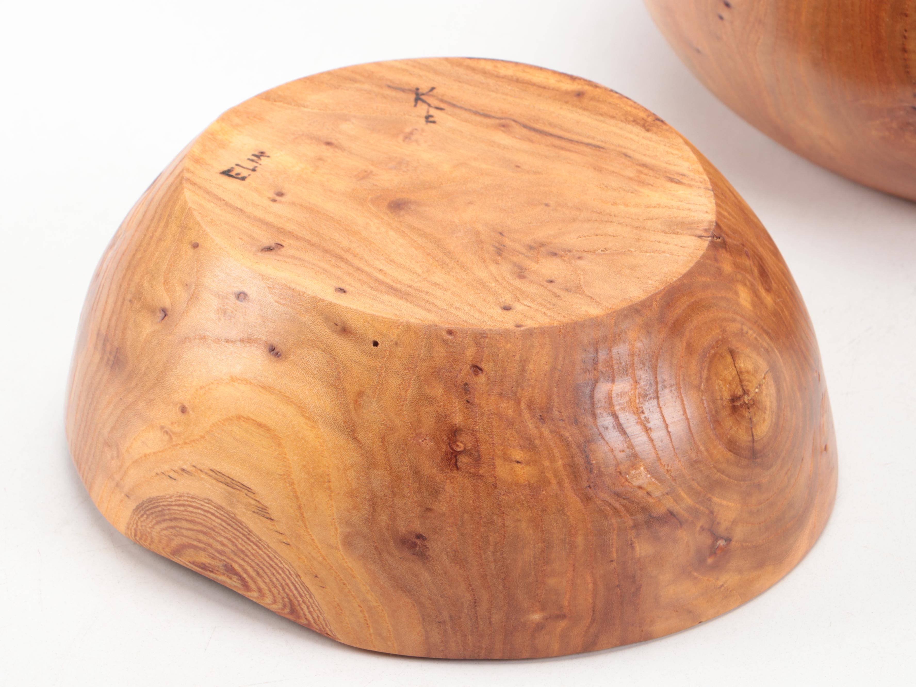 Kevin Edge Turned Elm Bowls