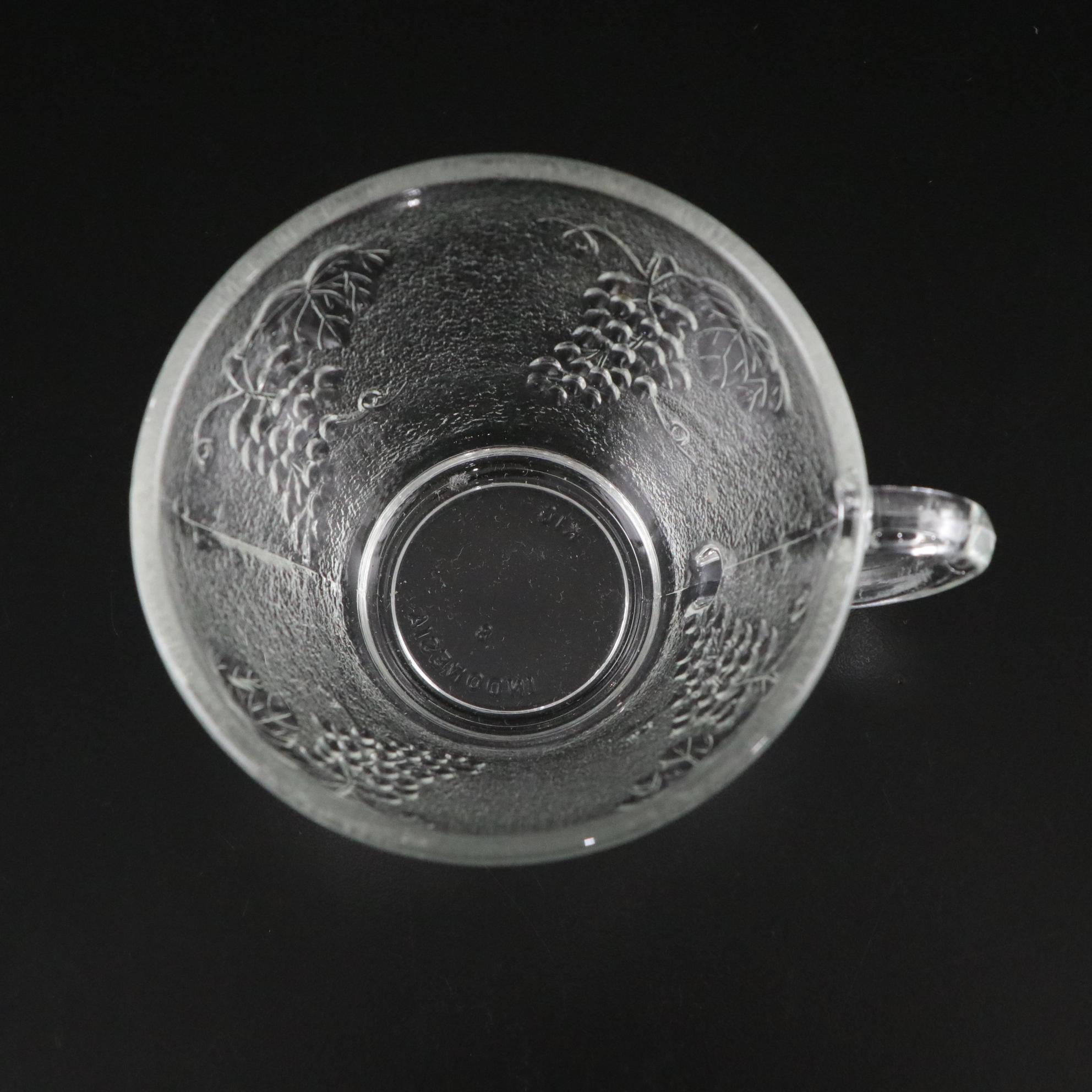 KIG Pressed Glass "Harvest Grape" Punch Bowl & Cups with Serving Dishes & More