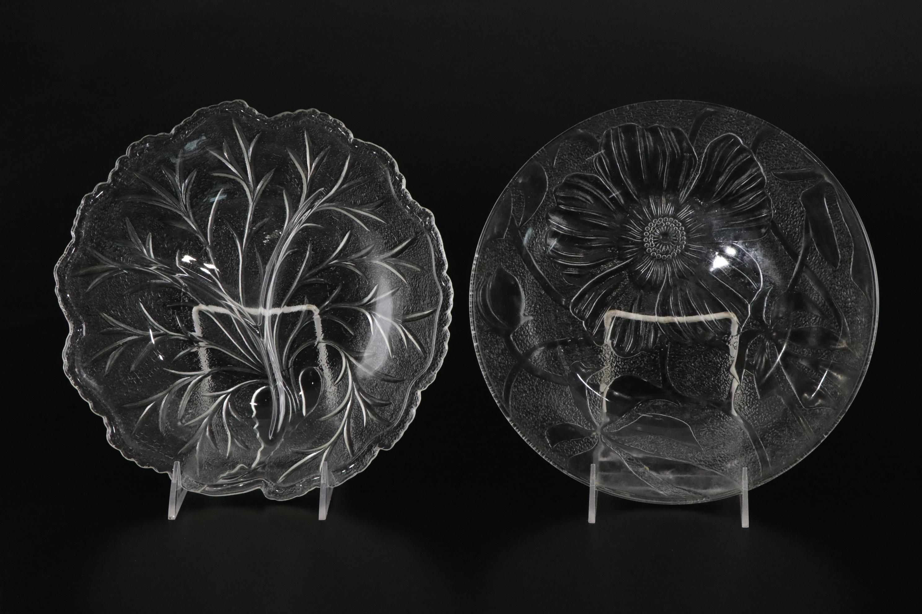 KIG Pressed Glass "Harvest Grape" Punch Bowl & Cups with Serving Dishes & More