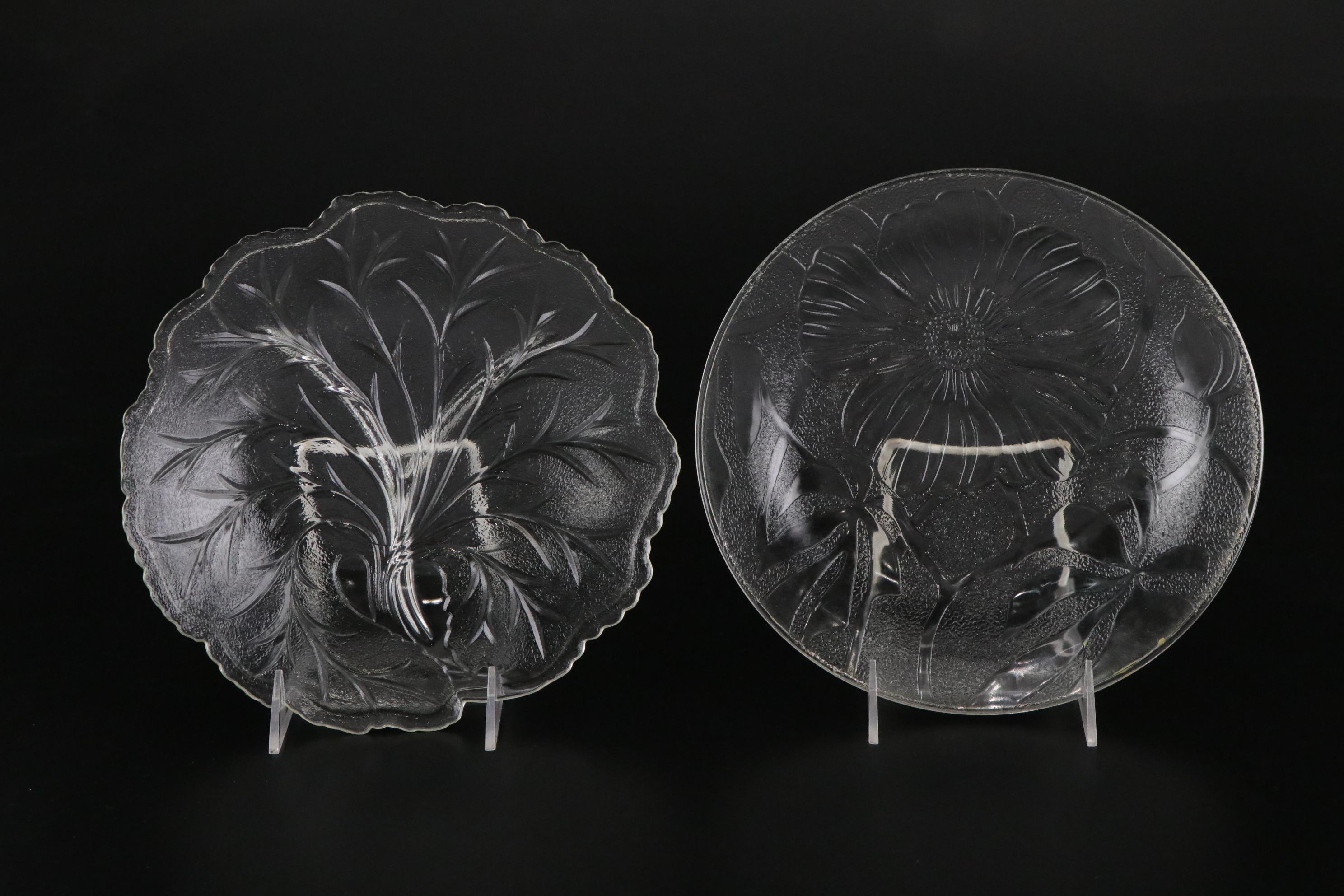 KIG Pressed Glass "Harvest Grape" Punch Bowl & Cups with Serving Dishes & More