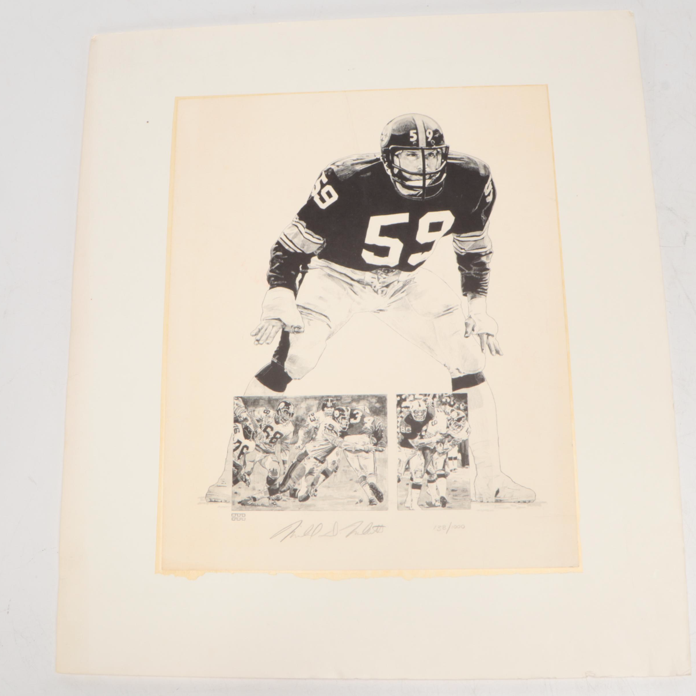 Michael Mellett Signed Jack Ham Pittsburgh Steelers Limited Edition Print & More