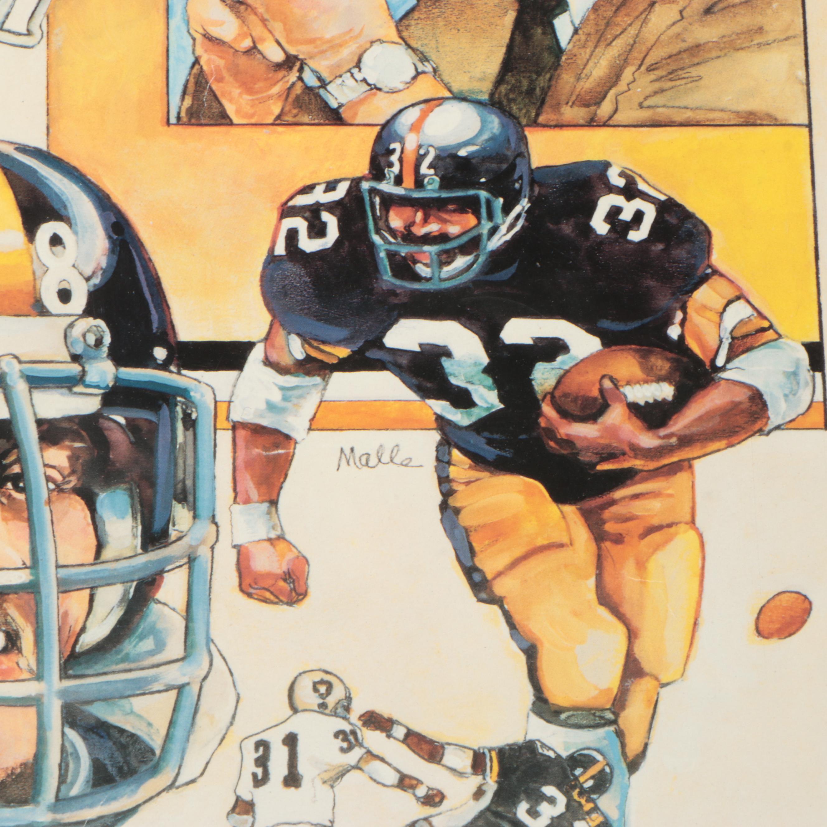 Michael Mellett Signed Jack Ham Pittsburgh Steelers Limited Edition Print & More