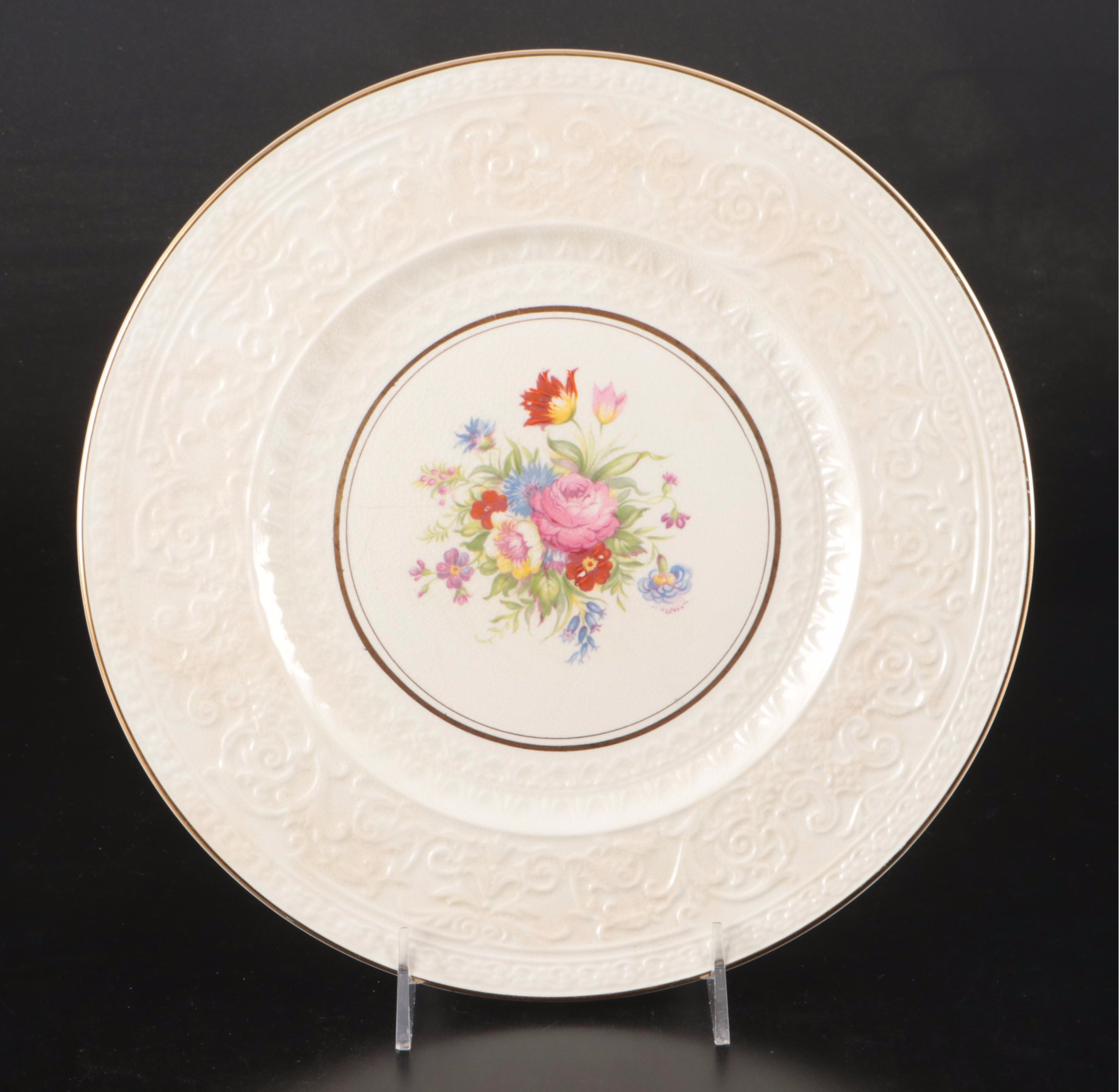 Vanity Fair "Liberty Gold" Bread and Butter Plates with Wedgwood Dinner Plate