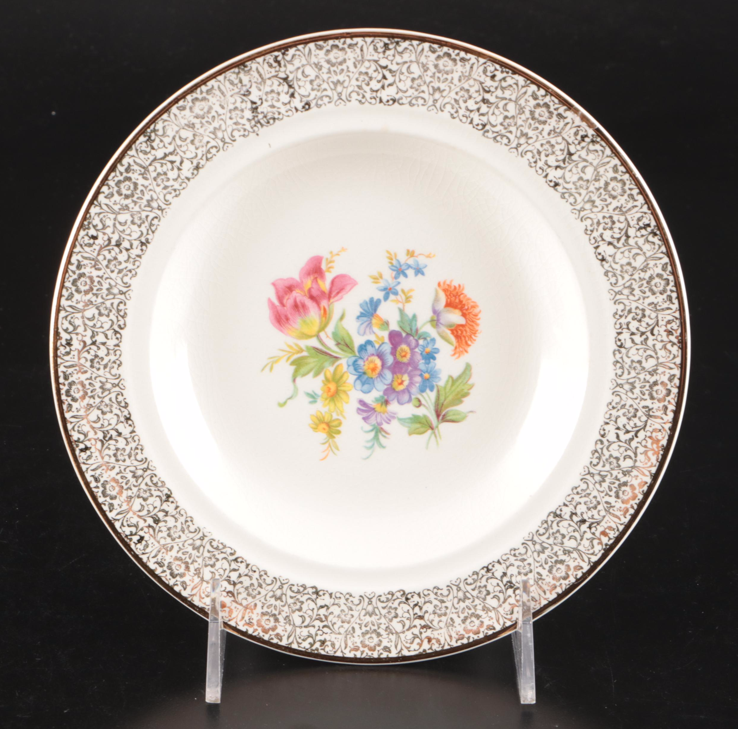 Vanity Fair "Liberty Gold" Bread and Butter Plates with Wedgwood Dinner Plate