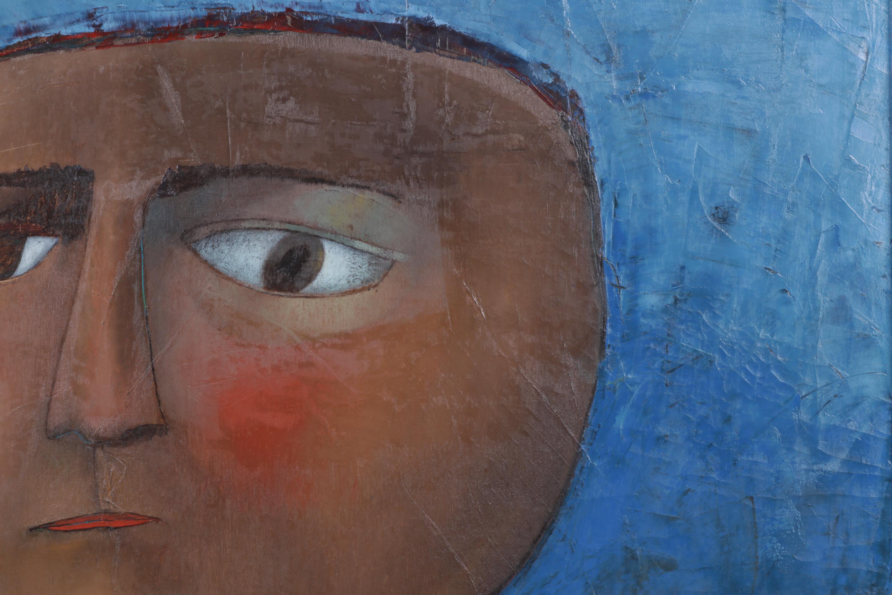 J. Watson Surreal Stylized Acrylic Portrait of a Man