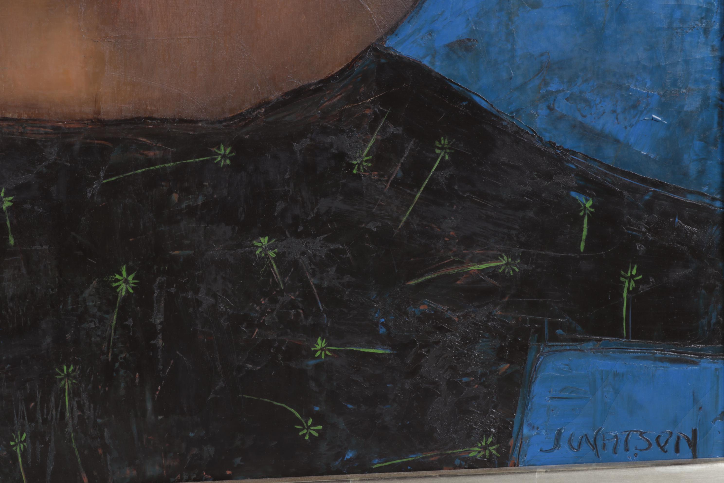 J. Watson Surreal Stylized Acrylic Portrait of a Man