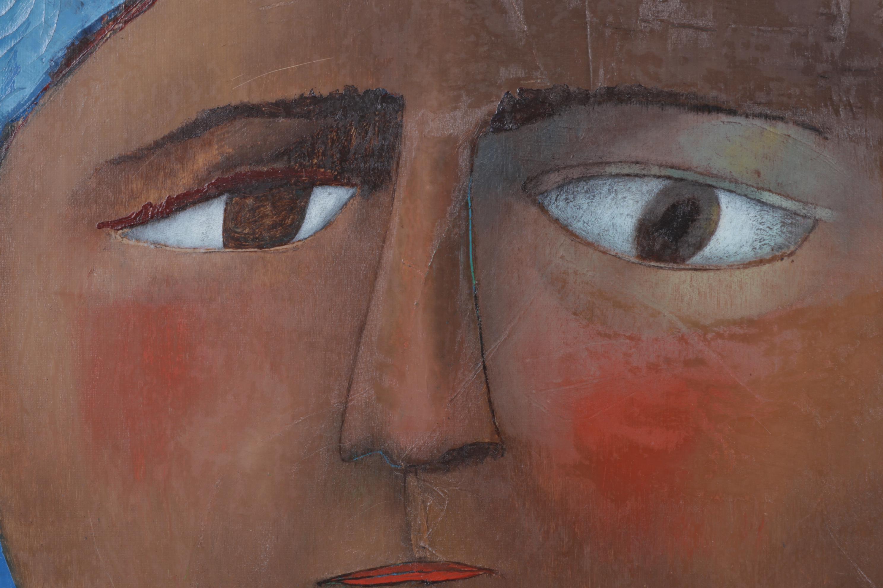 J. Watson Surreal Stylized Acrylic Portrait of a Man