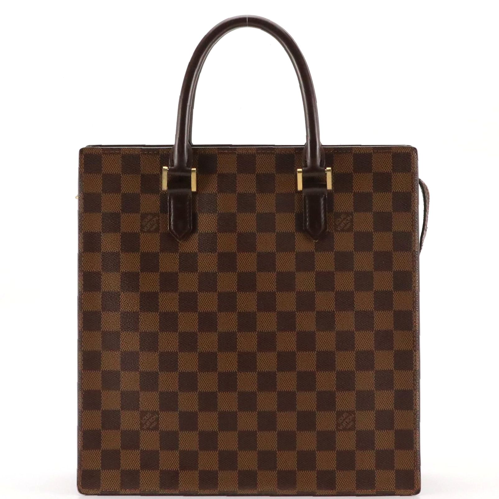 Louis Vuitton Sac Plat Zip Tote in Damier Ebene Canvas and Leather