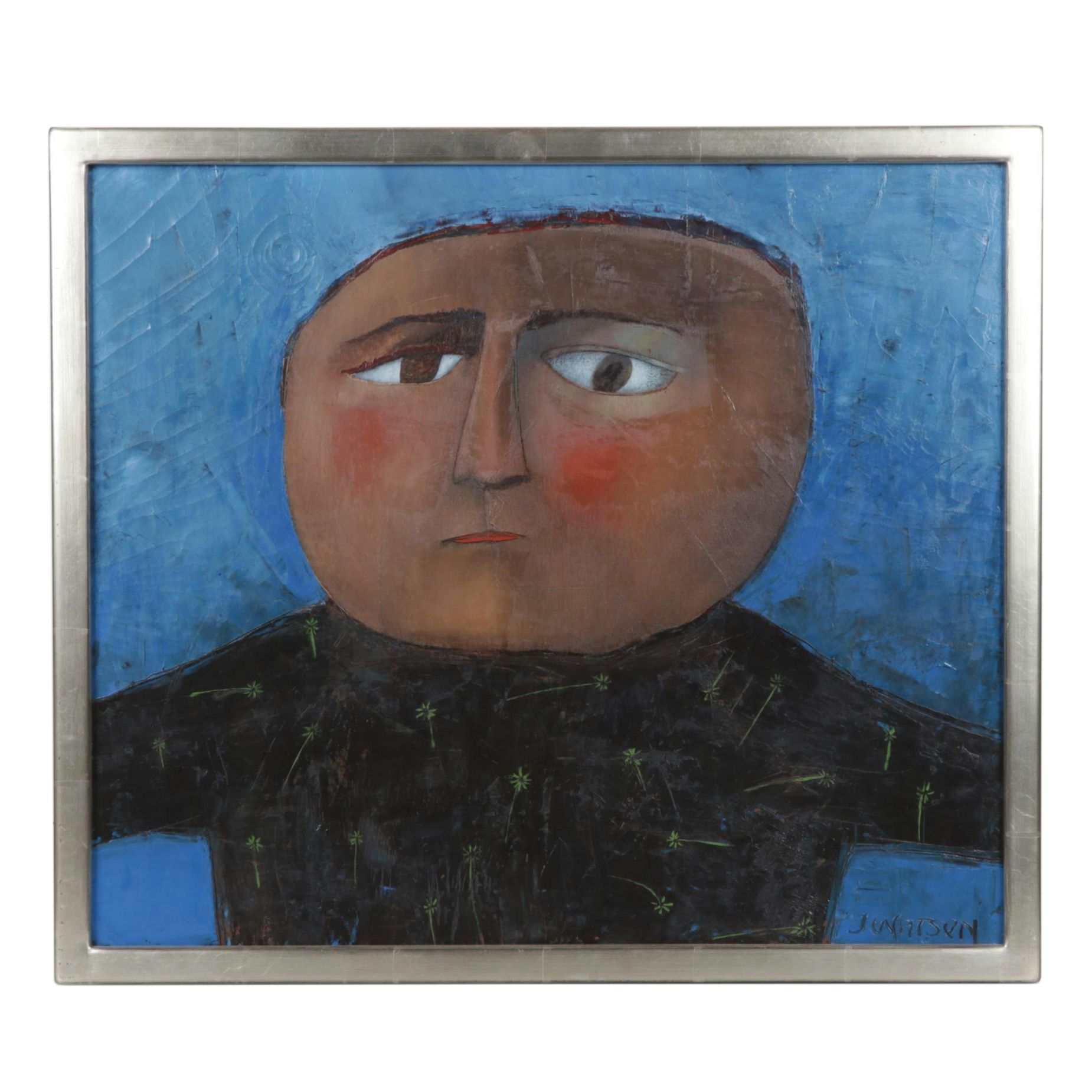 J. Watson Surreal Stylized Acrylic Portrait of a Man