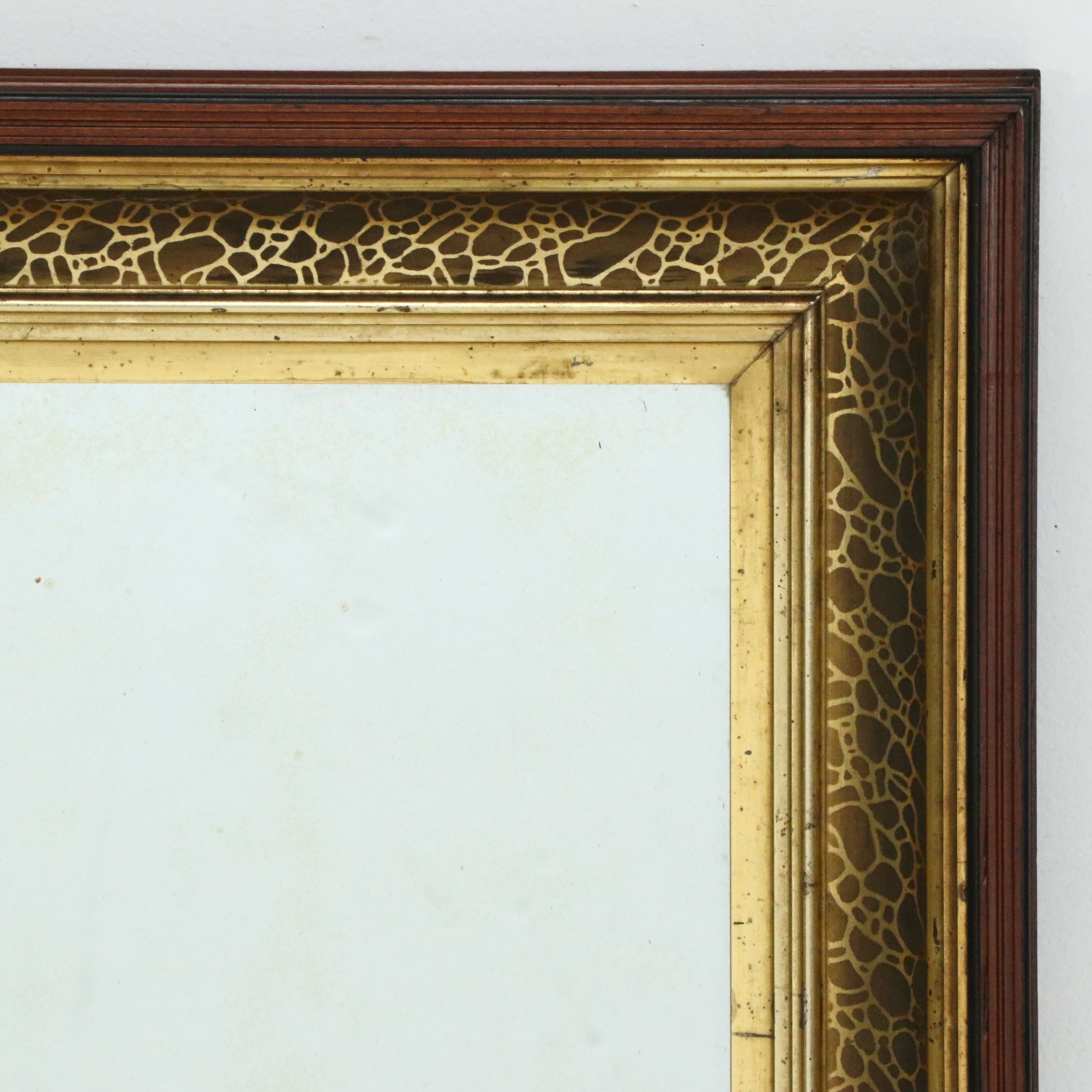 Parcel Gilt and Beveled Wood Framed Wall Mirror