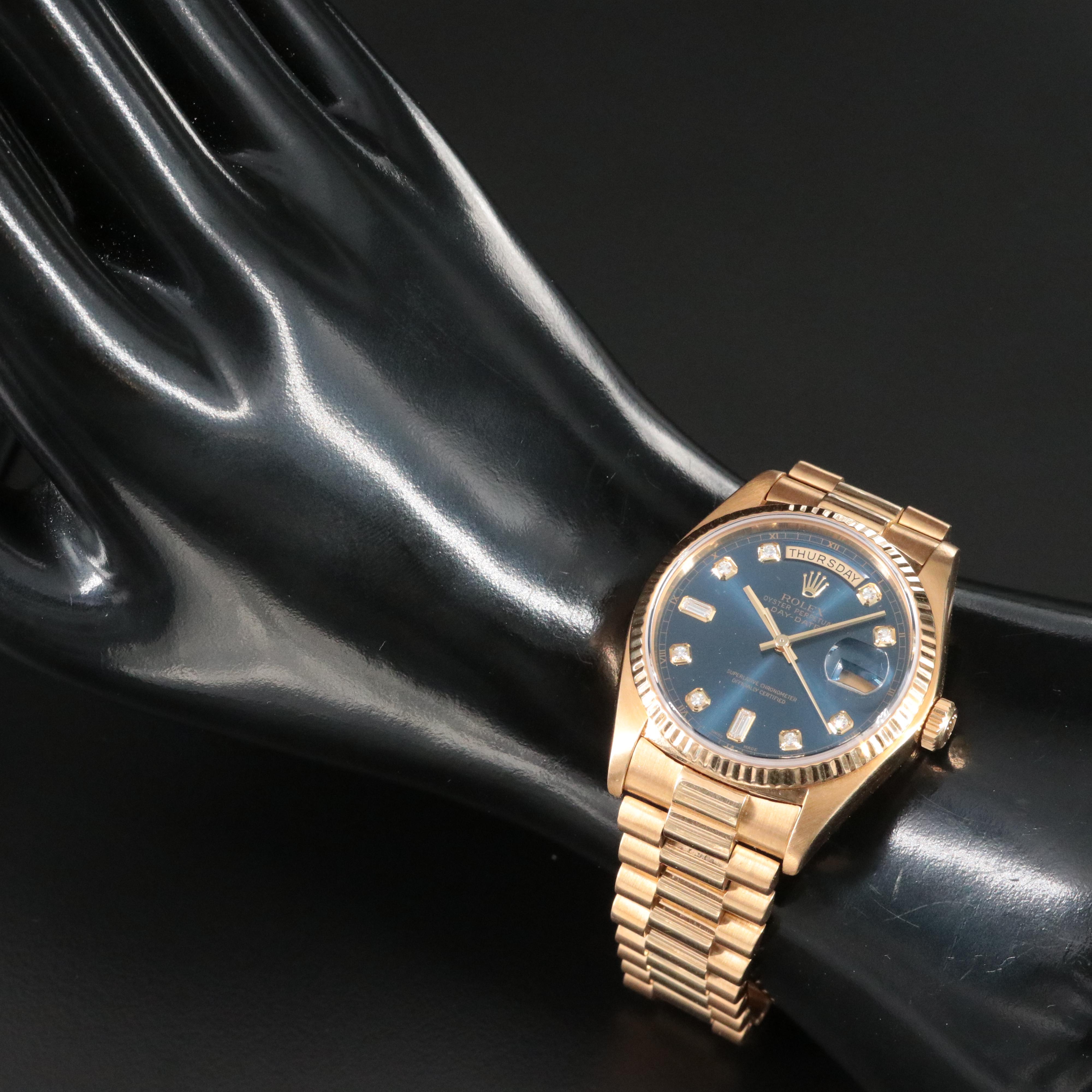 Rolex Factory Diamond Dial Day-Date Model 18038 Watch