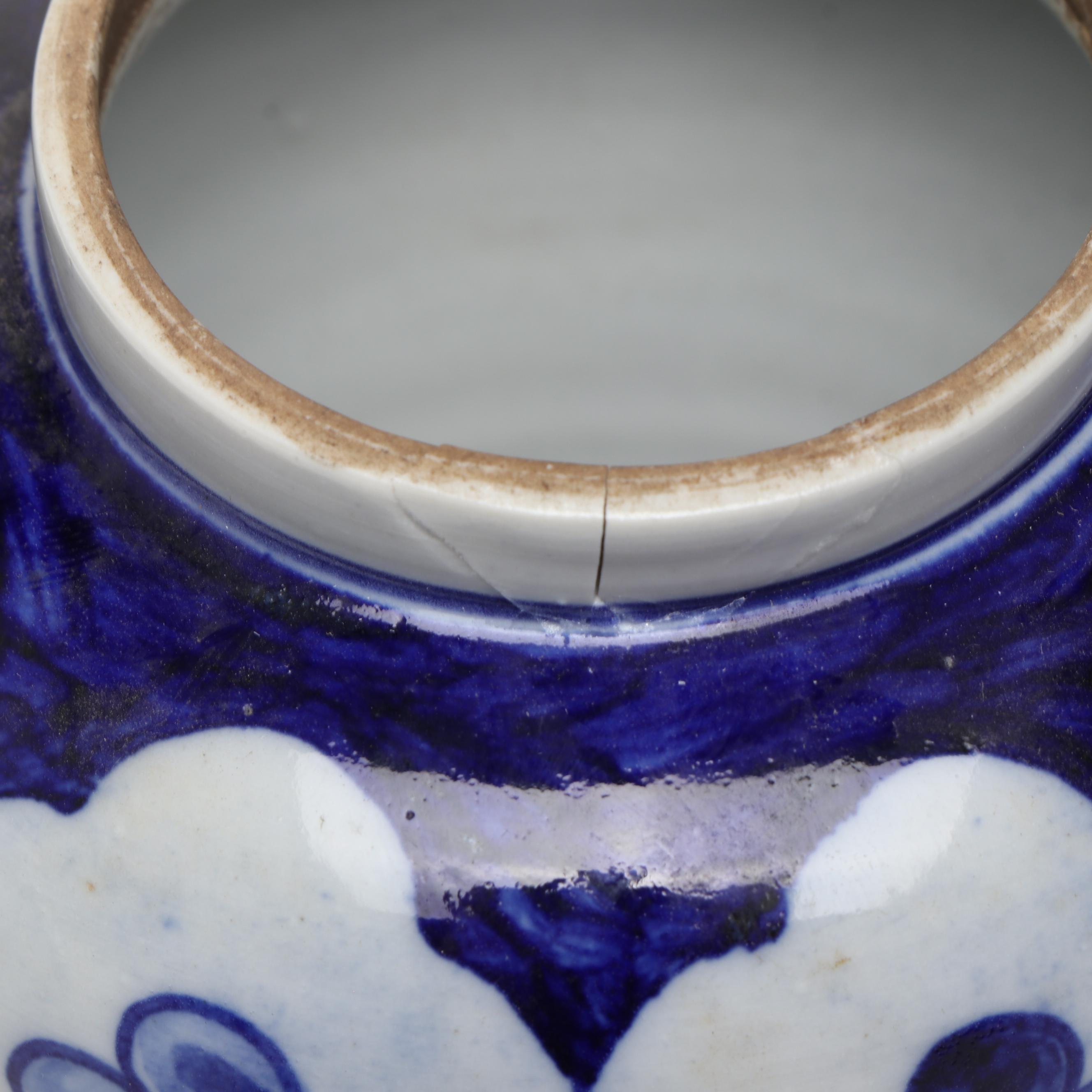 Chinese Floral Blue and White Porcelain Lidded Urns and Jars with Vase