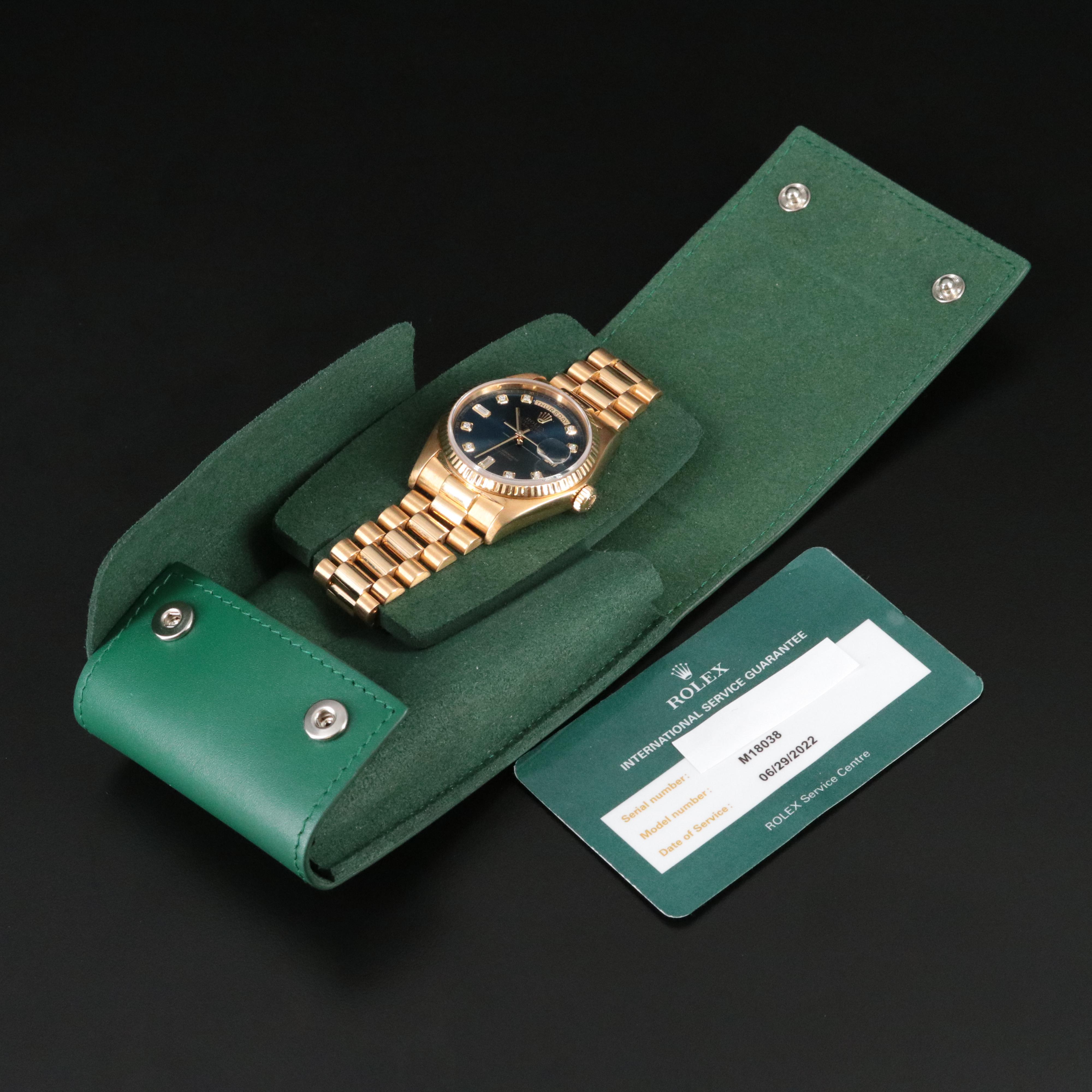 Rolex Factory Diamond Dial Day-Date Model 18038 Watch