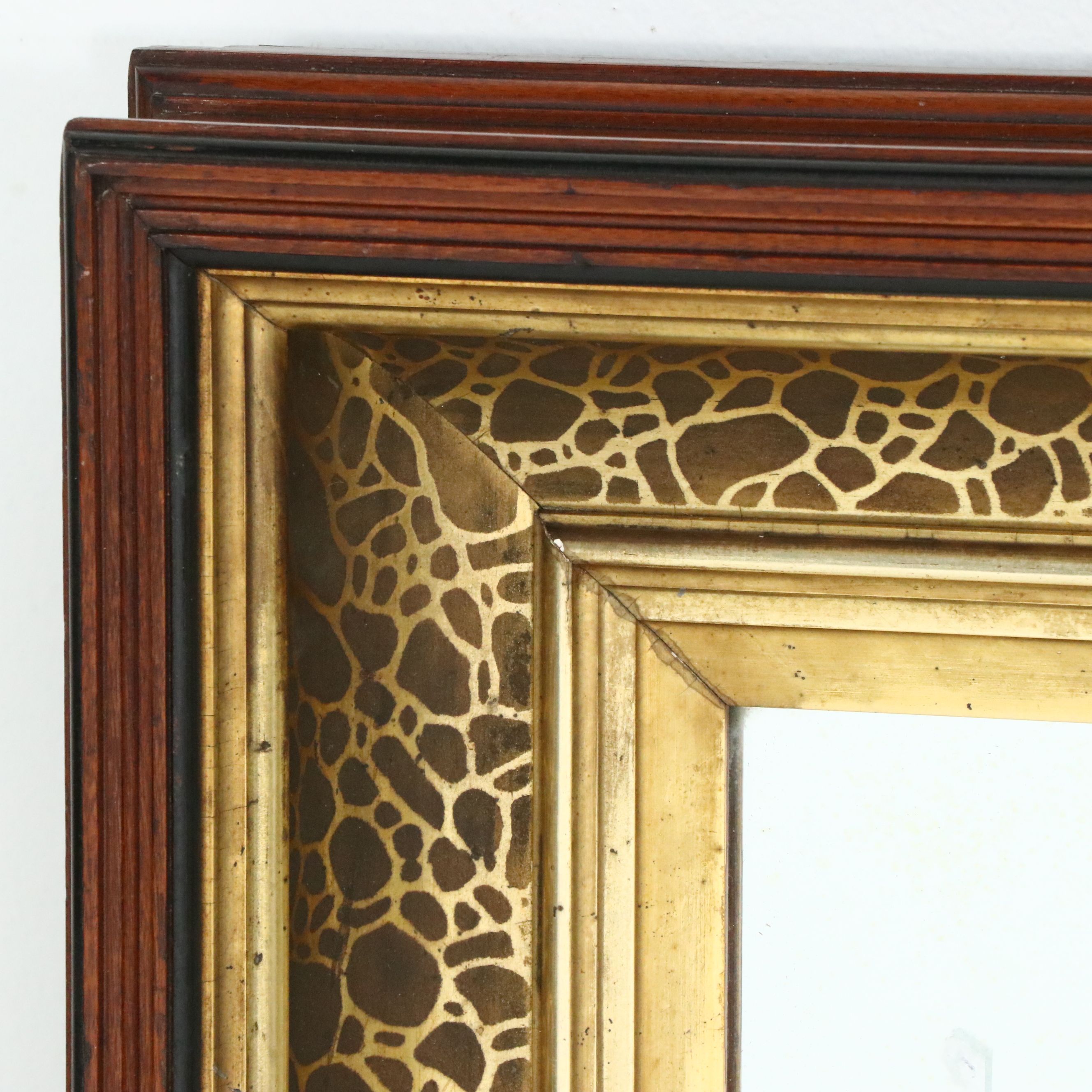 Parcel Gilt and Beveled Wood Framed Wall Mirror