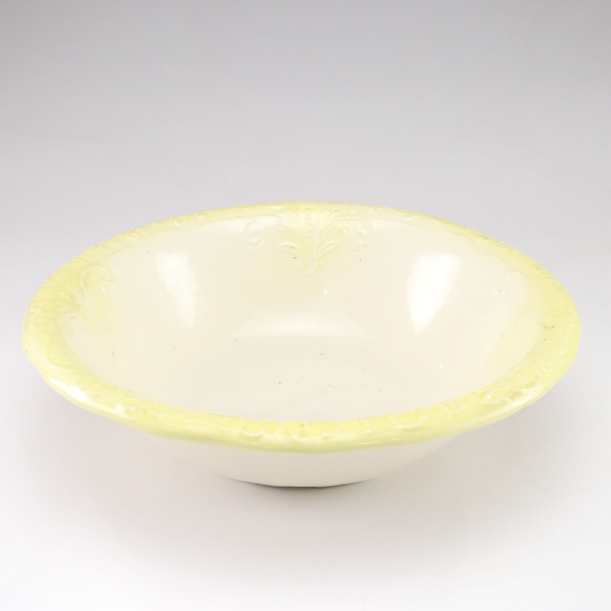 Heatherstone Butter Yellow Porcelain Pitcher and Wash Basin, Late 19th C.