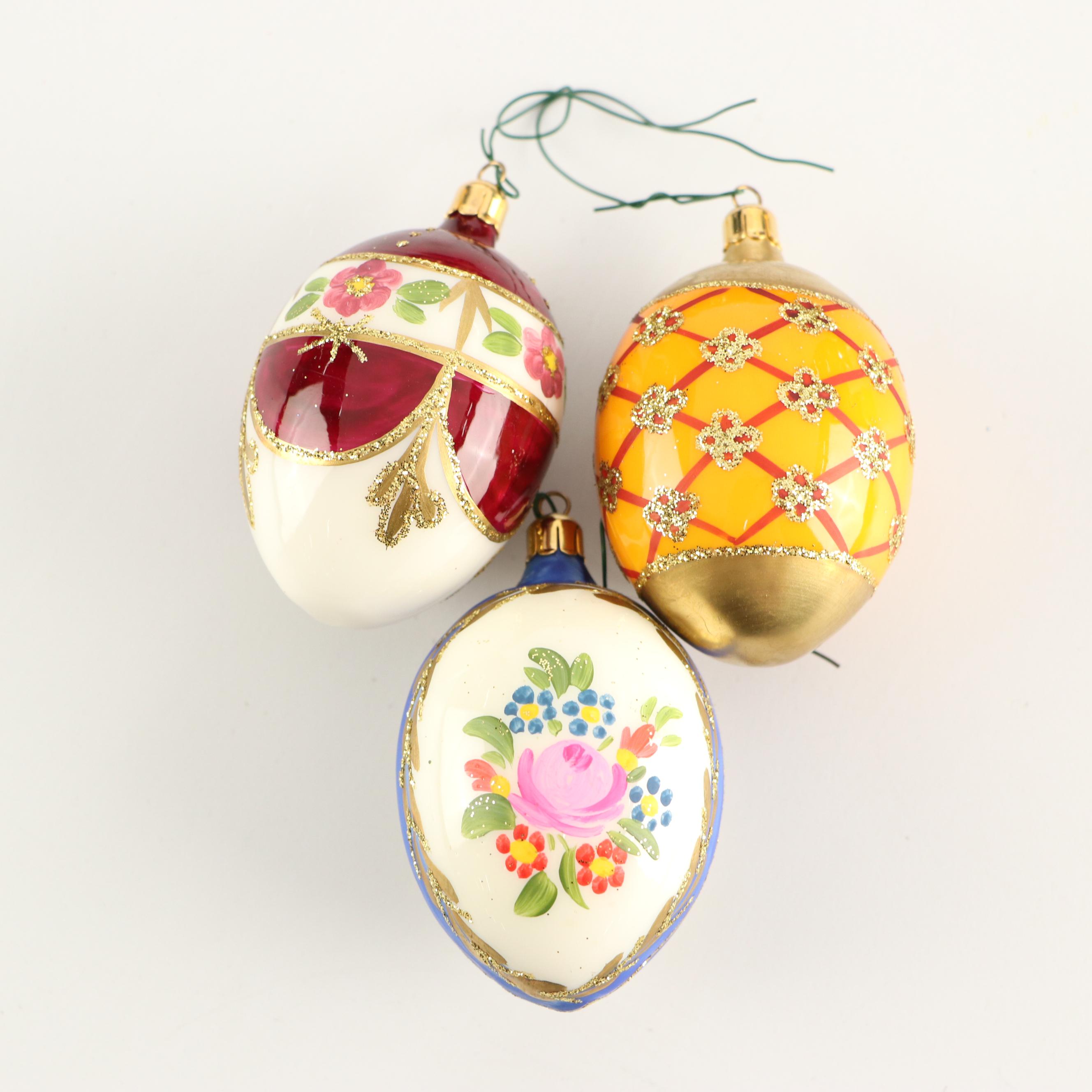 Danbury Mint "Birds of Splendor" and More Egg-Shaped Christmas Ornaments
