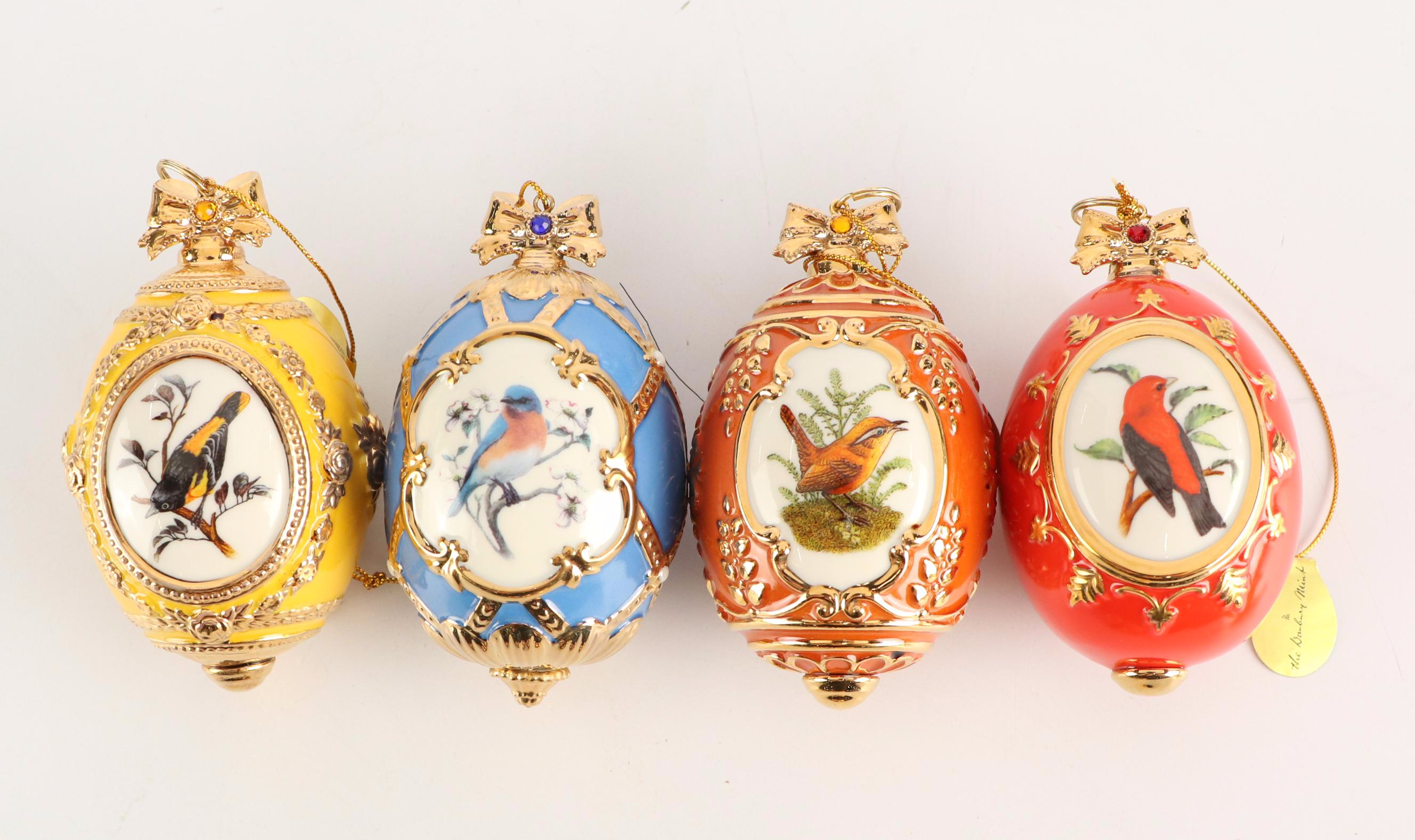 Danbury Mint "Birds of Splendor" and More Egg-Shaped Christmas Ornaments