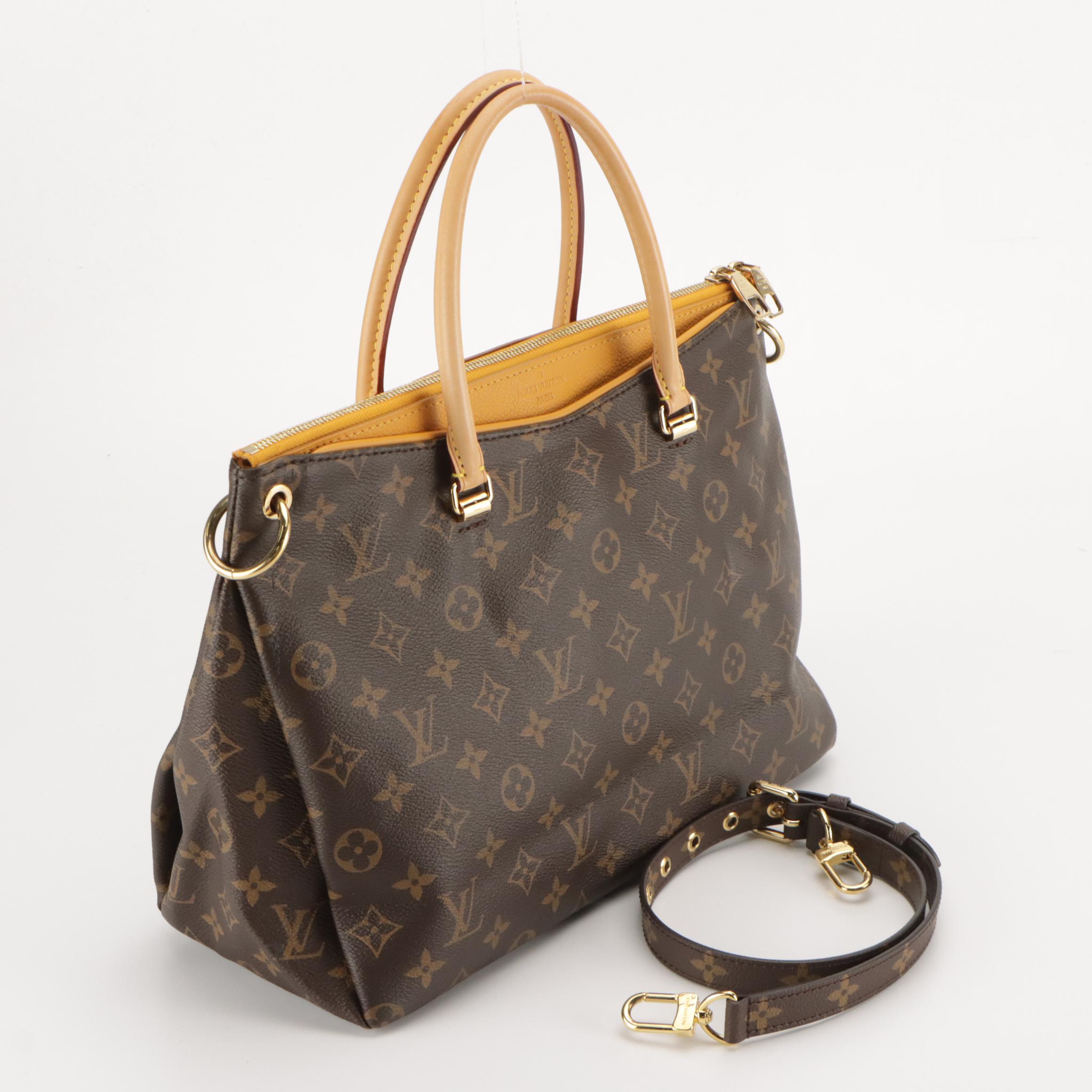 Louis Vuitton Pallas Two-Way Bag in Monogram Canvas and Safran Calfskin Leather
