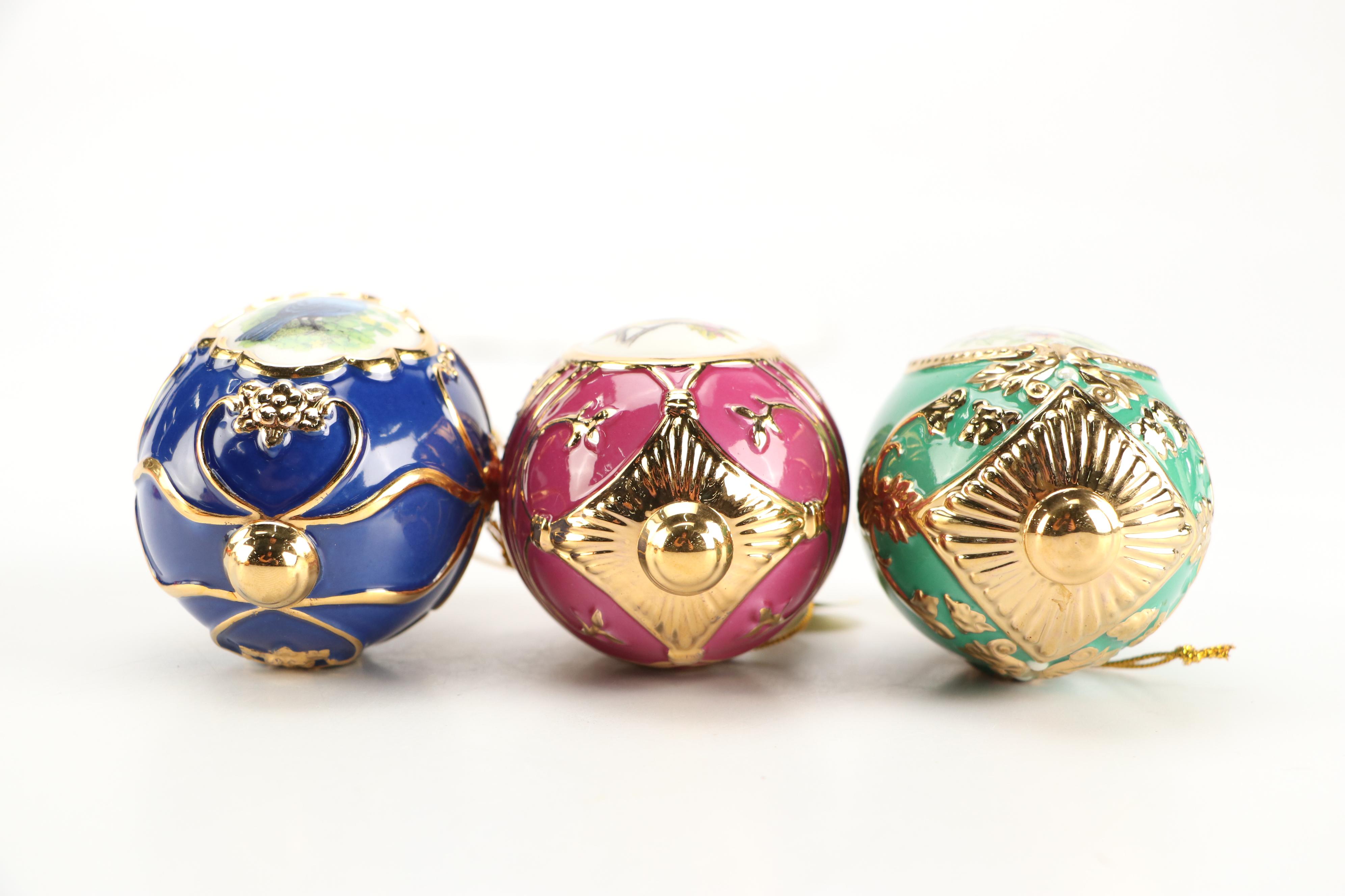 Danbury Mint "Birds of Splendor" and More Egg-Shaped Christmas Ornaments