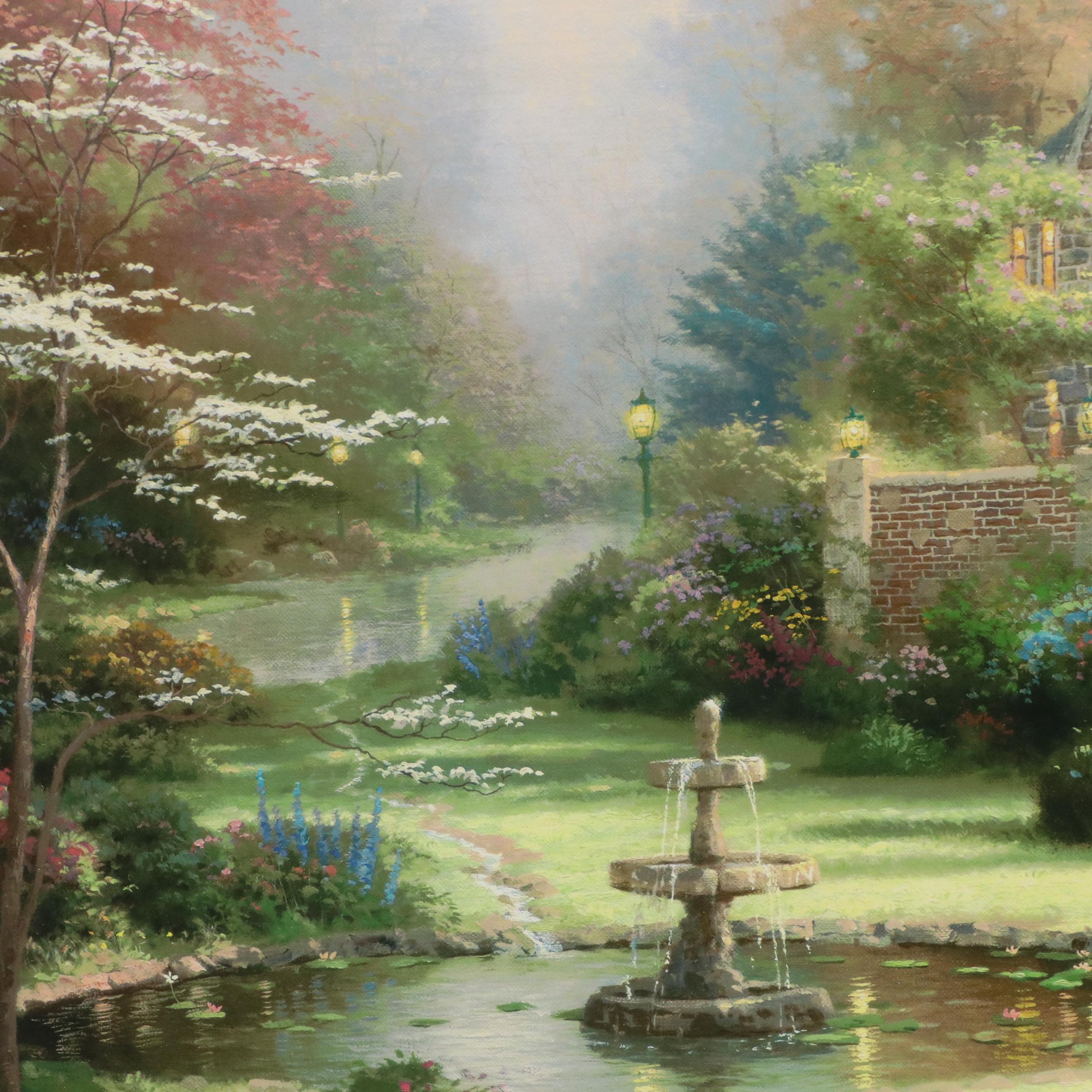 Thomas Kinkade Offset Lithograph "Gardens Beyond Spring Gate"