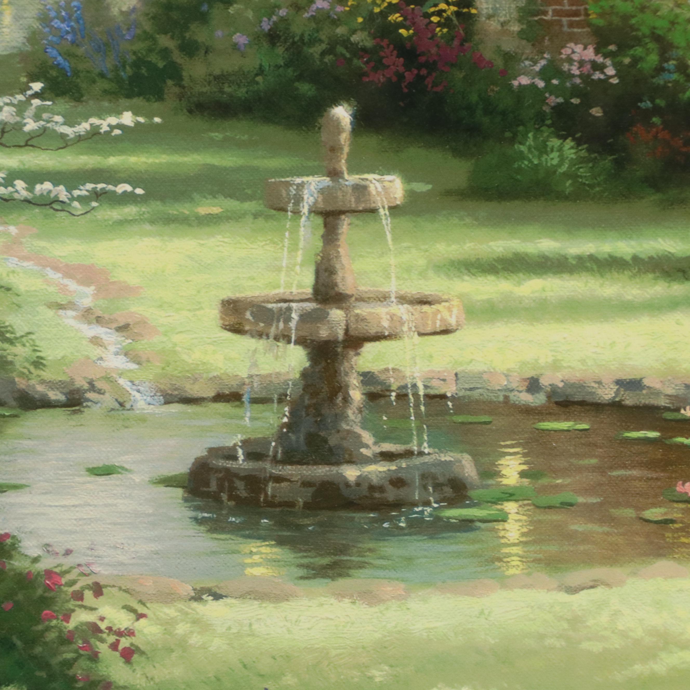 Thomas Kinkade Offset Lithograph "Gardens Beyond Spring Gate"