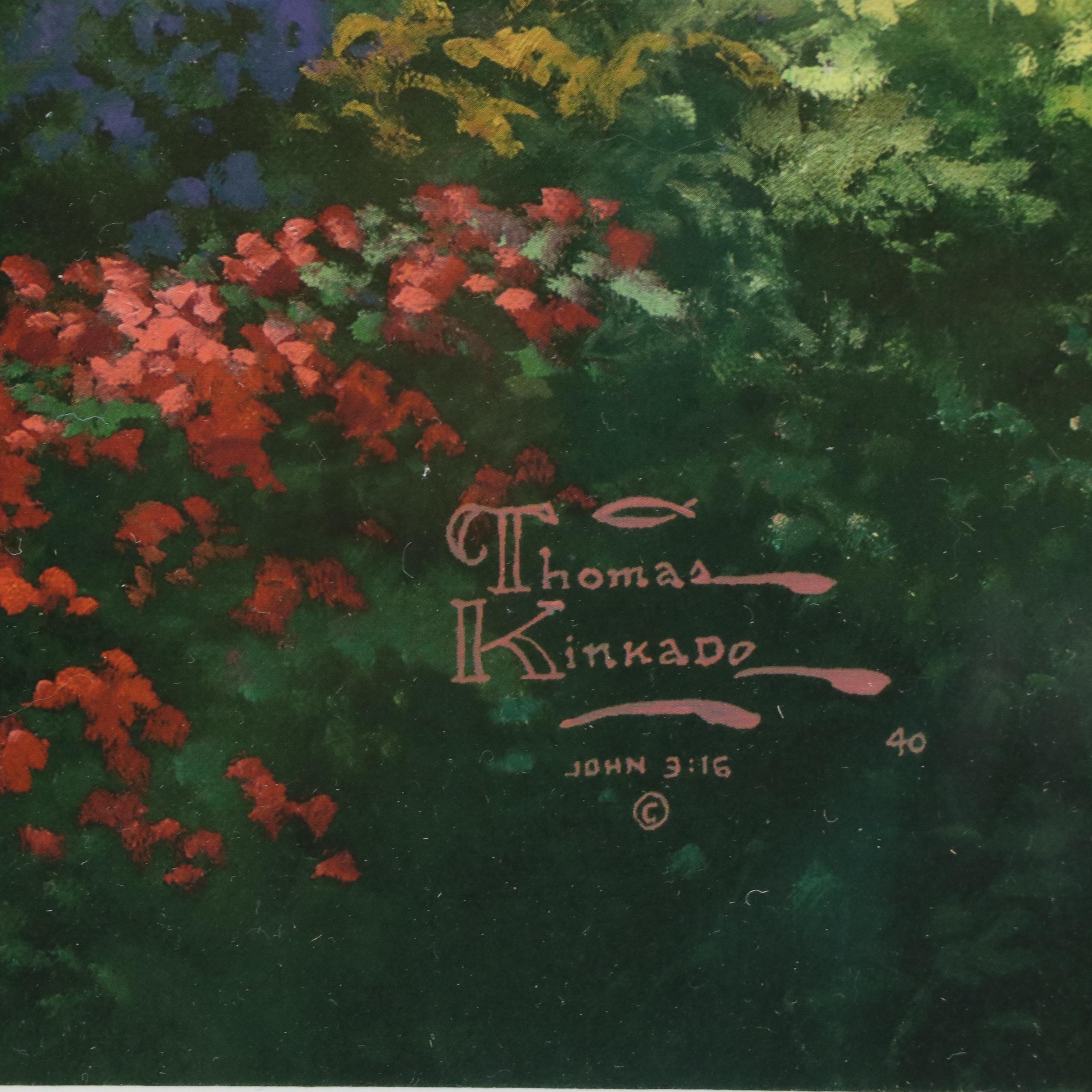 Thomas Kinkade Offset Lithograph "Gardens Beyond Spring Gate"