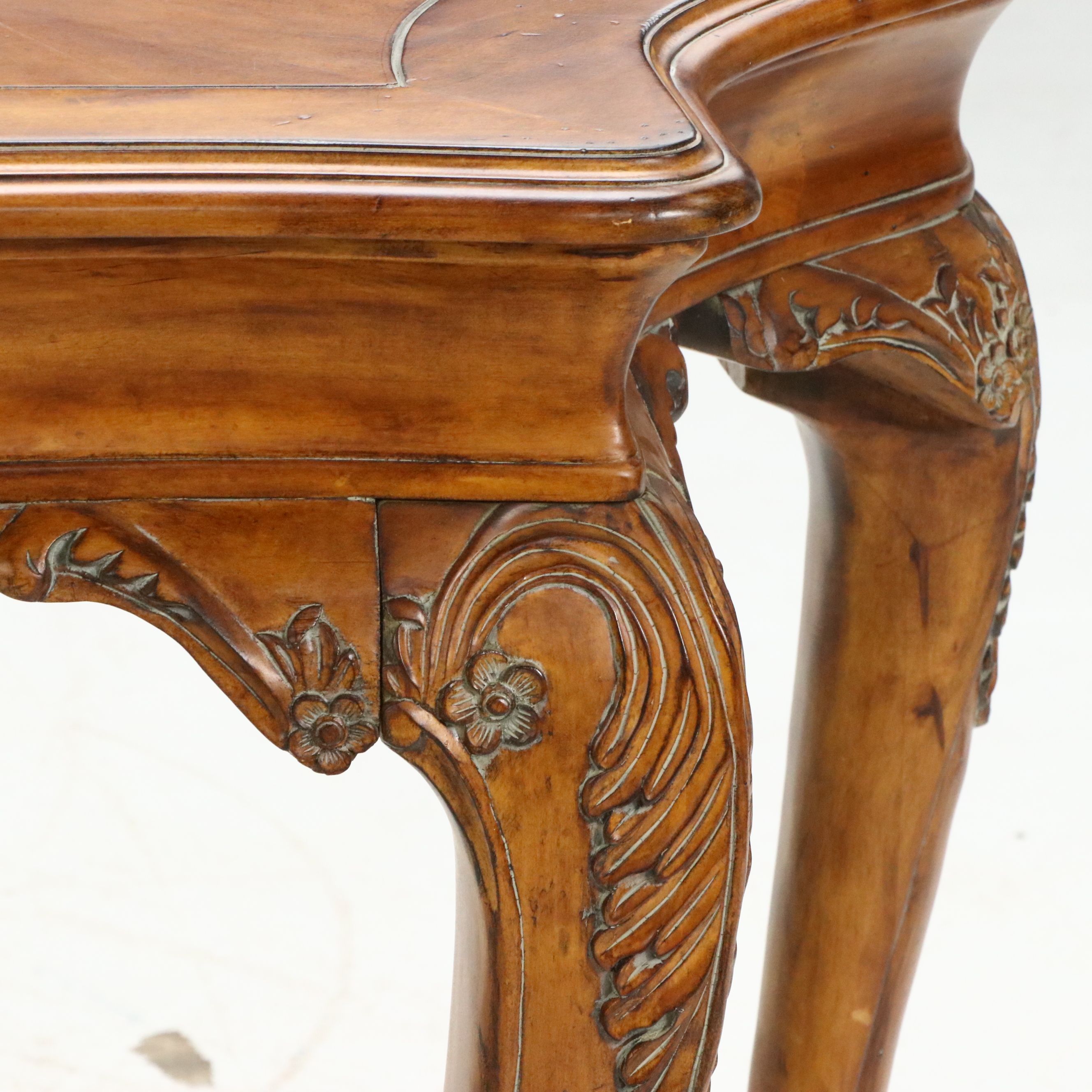 Carved Cherry Console Table