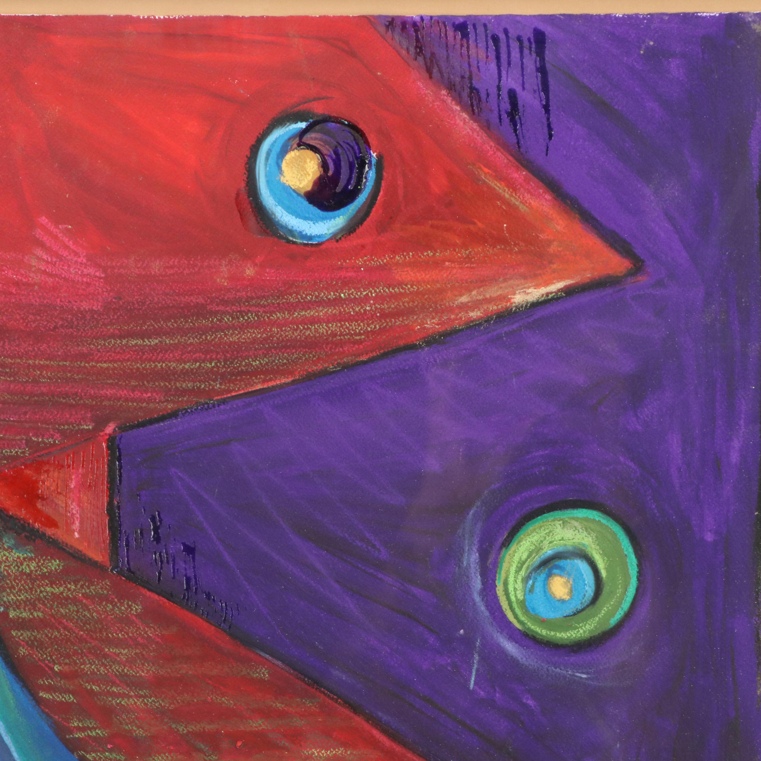 Gussie Marshallsea Abstract Mixed Media Painting, 2001