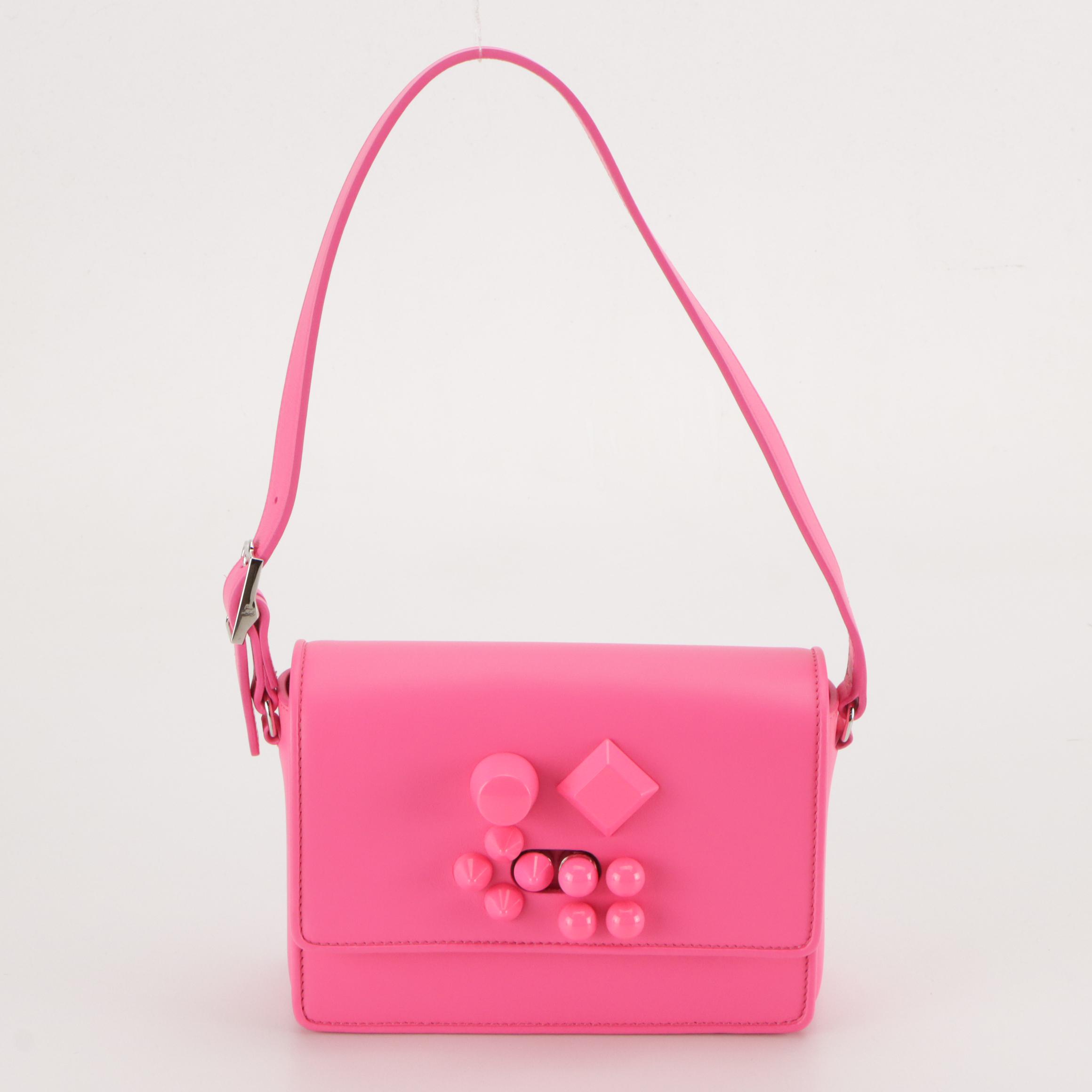 Christian Louboutin Carasky Shoulder Bag in Poupidou Pink Calfskin Leather