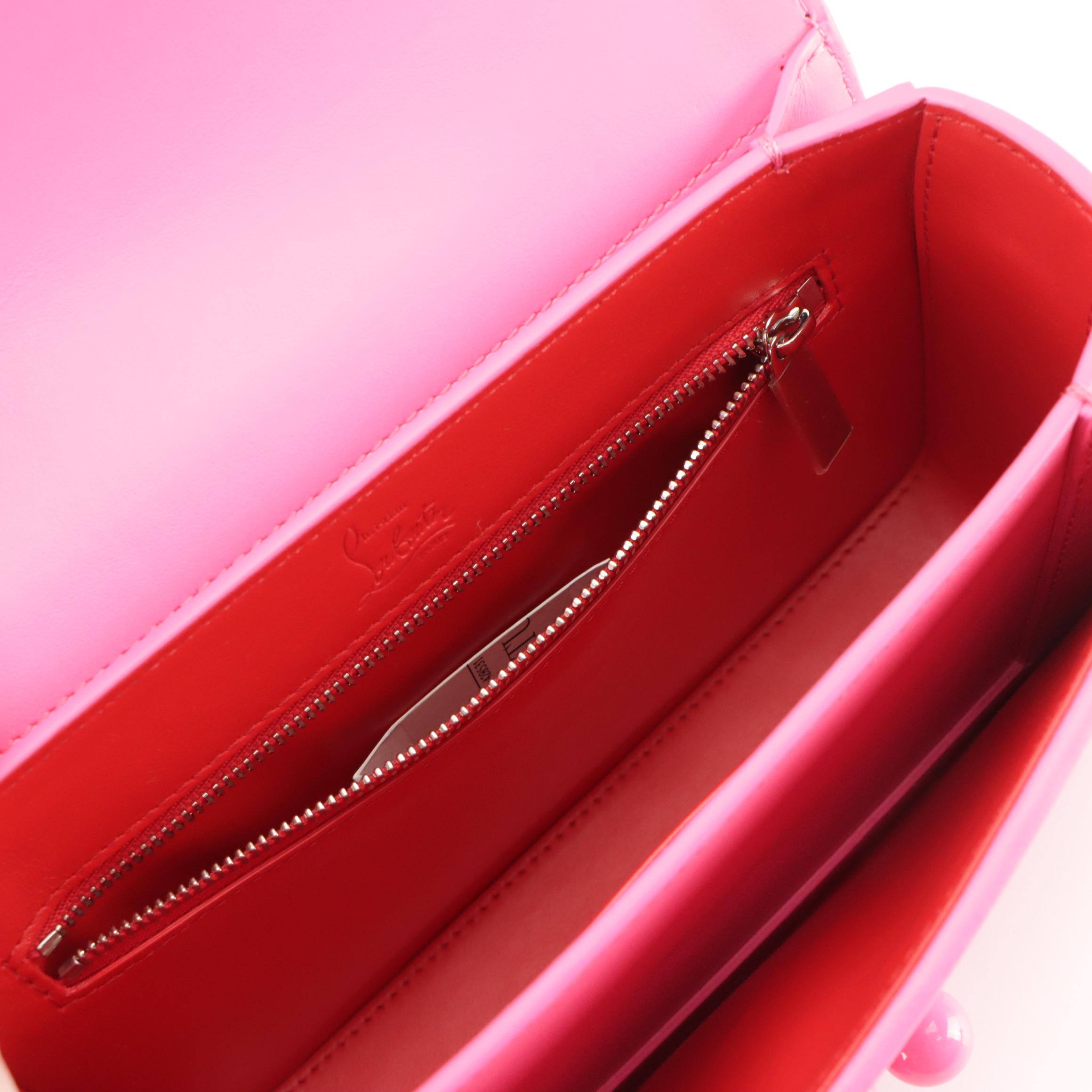 Christian Louboutin Carasky Shoulder Bag in Poupidou Pink Calfskin Leather