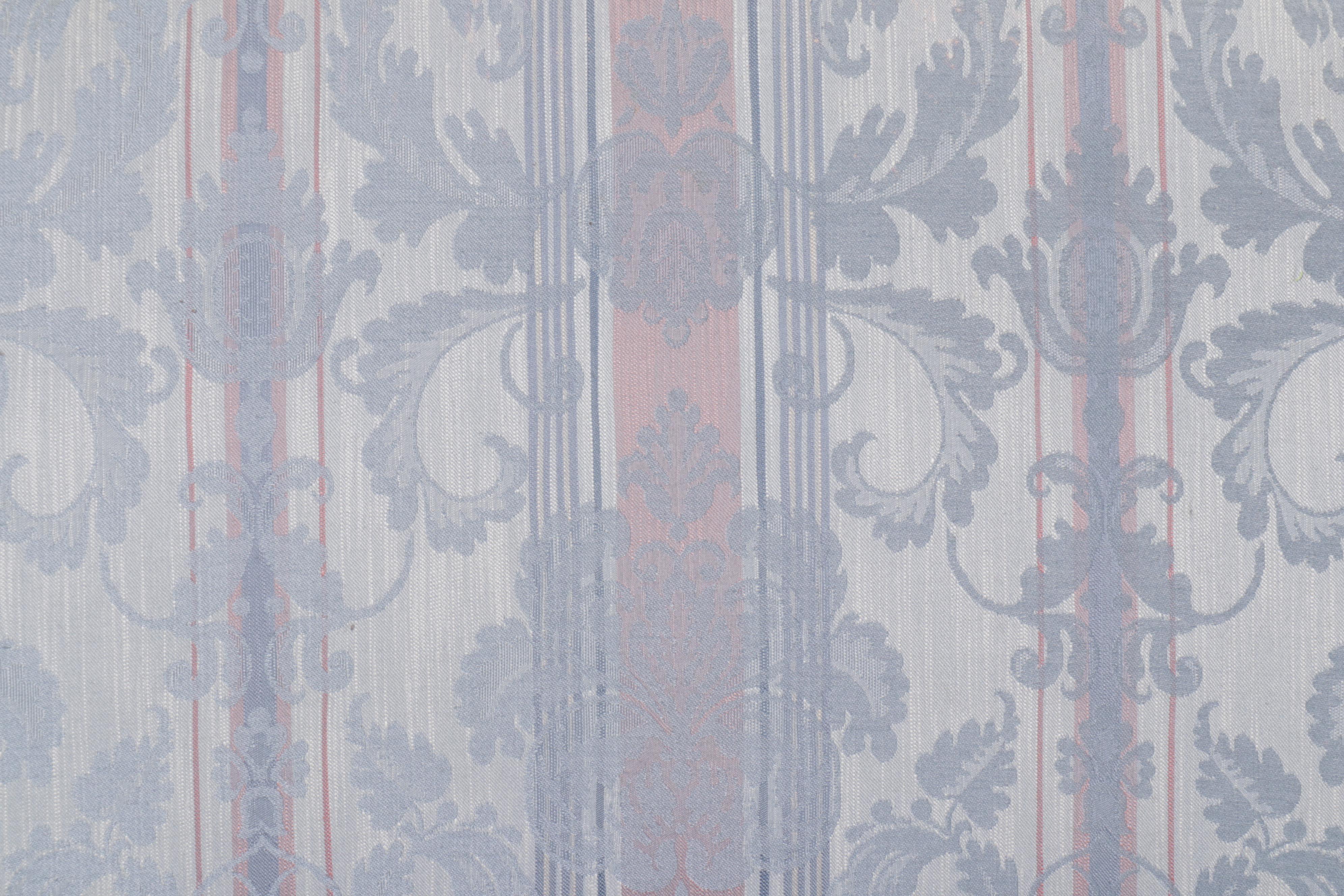 Queen Anne Style Fabric Upholstered Mahogany Camelback Sofa, Late 20th Century