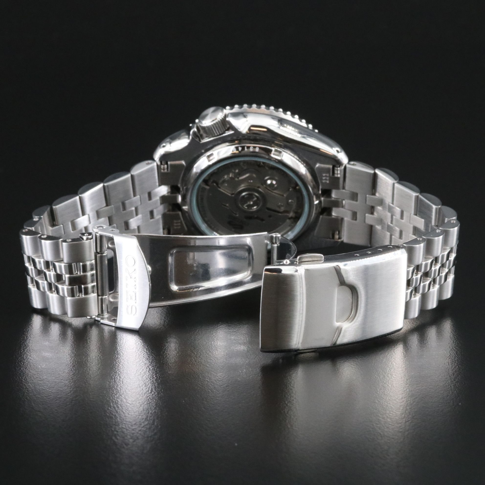 Seiko Sports 5 GMT Blue Black Steel Automatic Watch