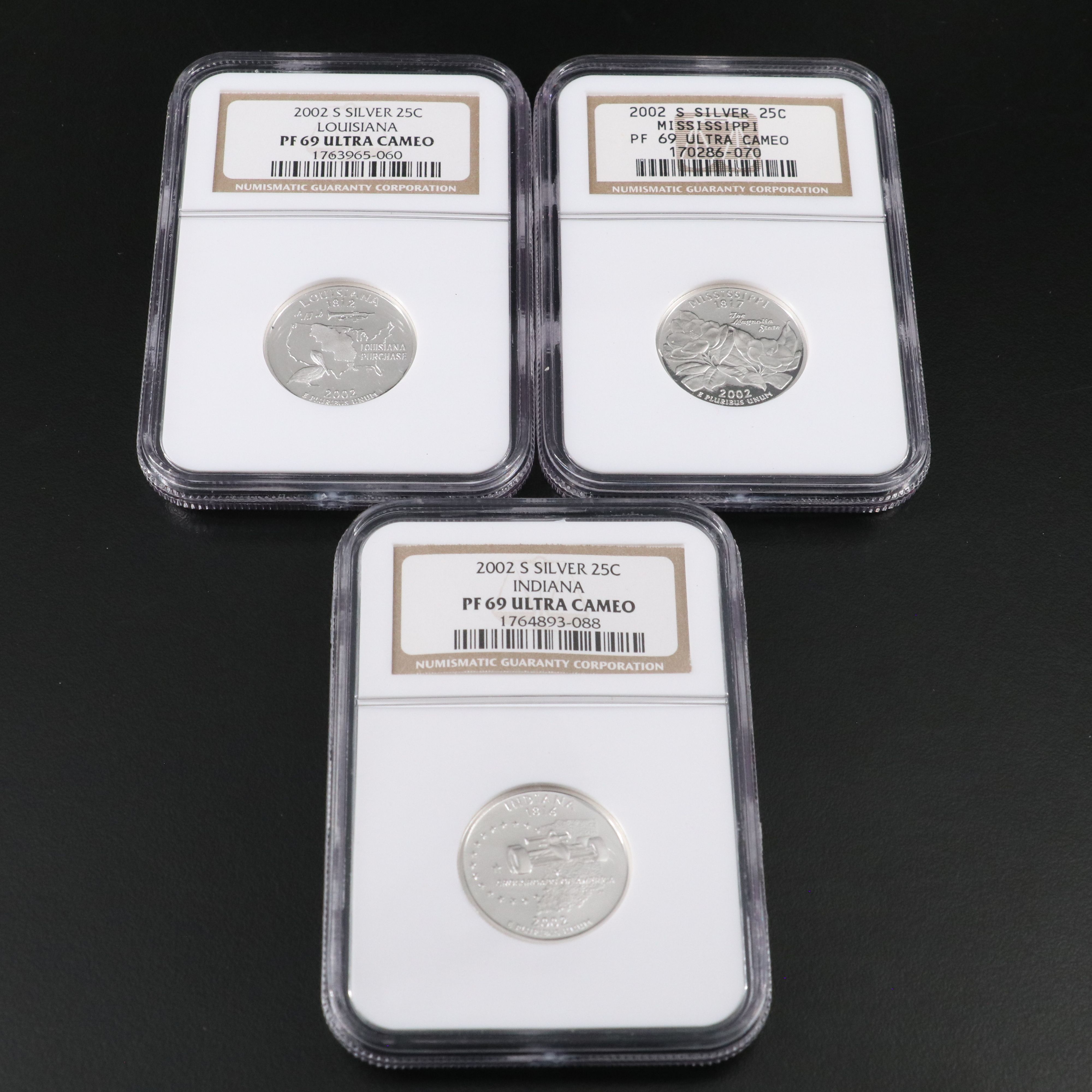 Ten Different NGC PF 69 Ultra Cameo Silver State Quarters