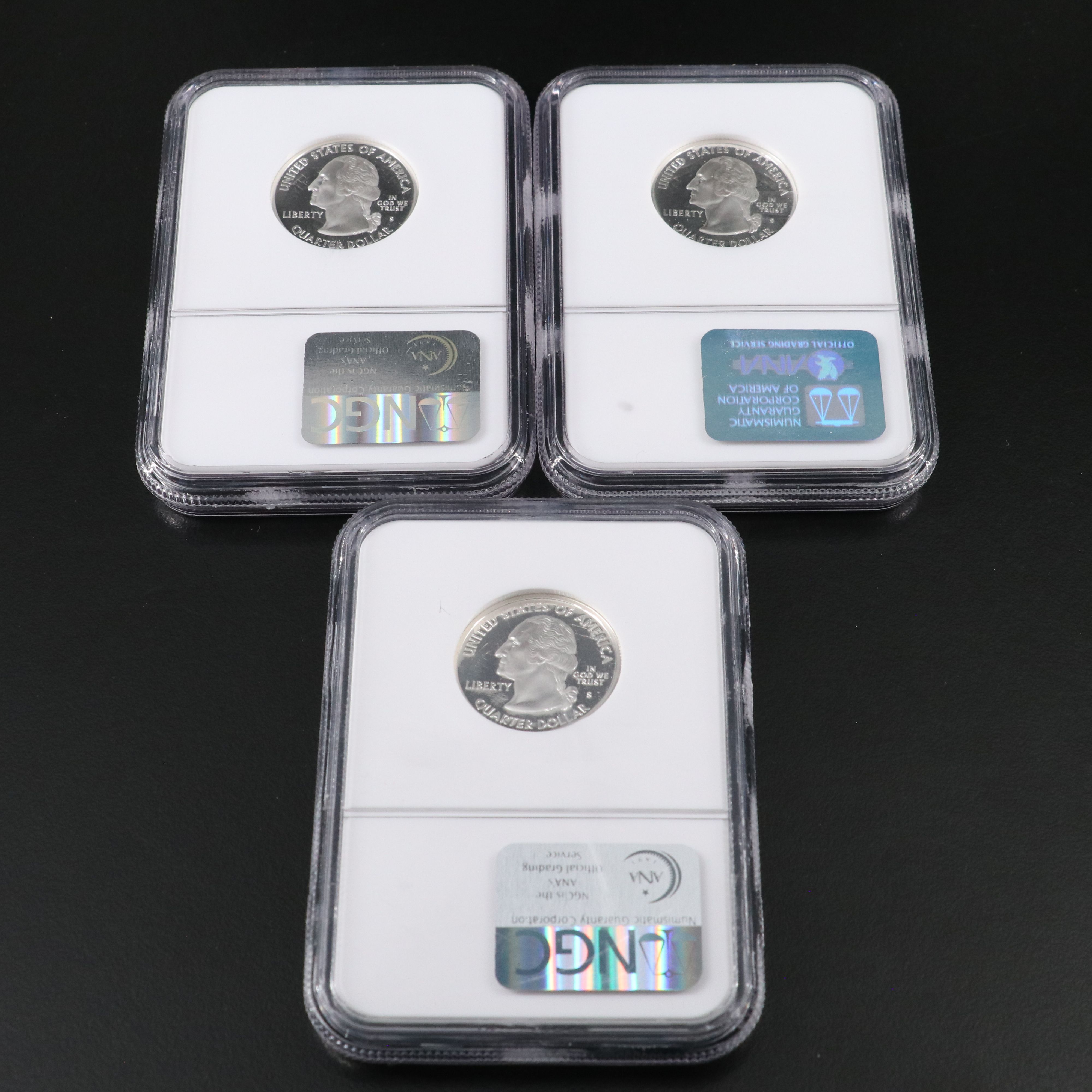 Ten Different NGC PF 69 Ultra Cameo Silver State Quarters