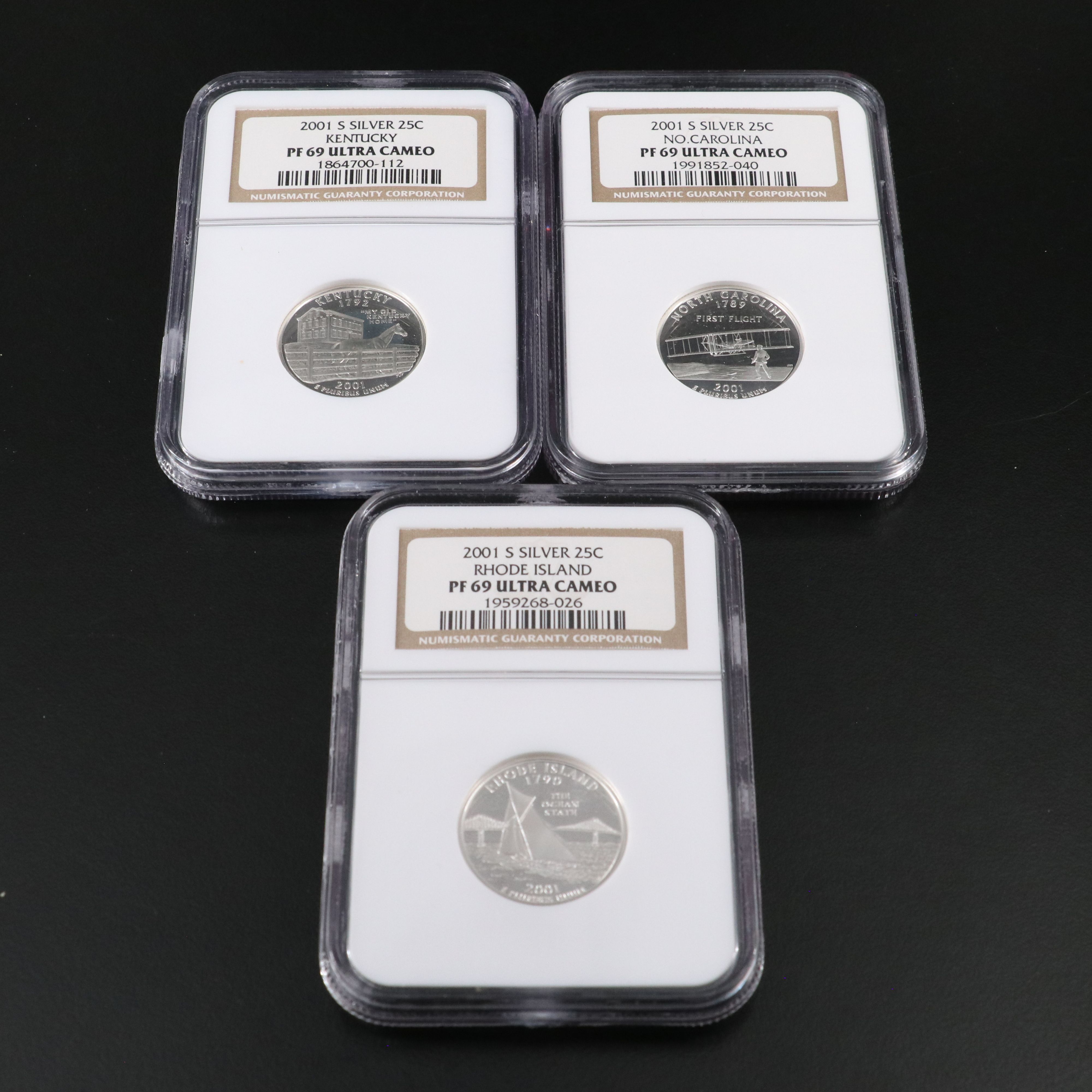 Ten Different NGC PF 69 Ultra Cameo Silver State Quarters