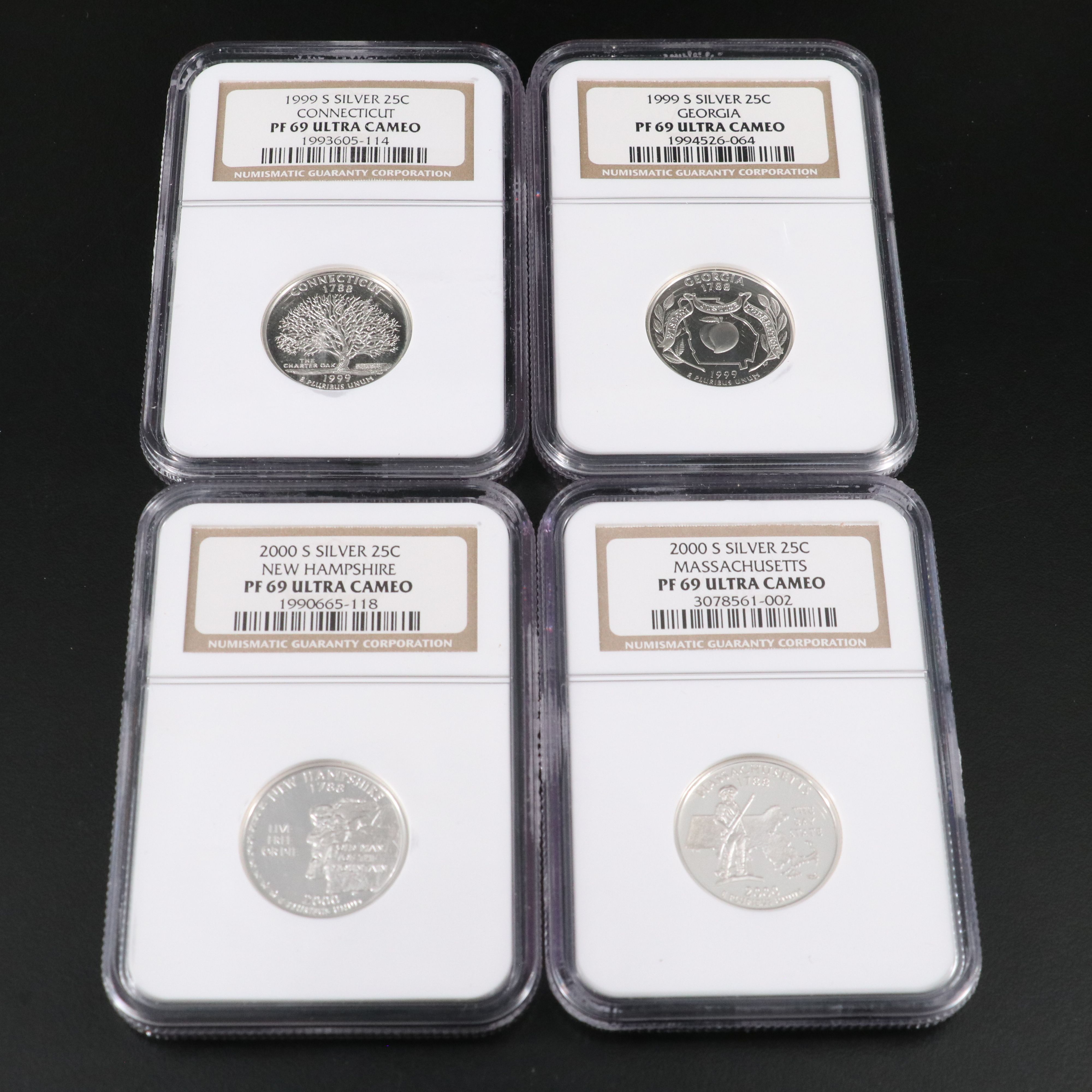 Ten Different NGC PF 69 Ultra Cameo Silver State Quarters