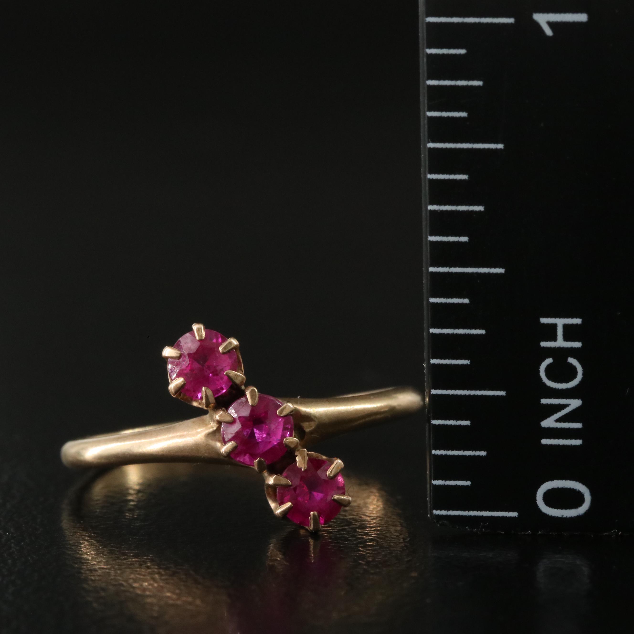 Antique 10K Ruby and White Sapphire Rings