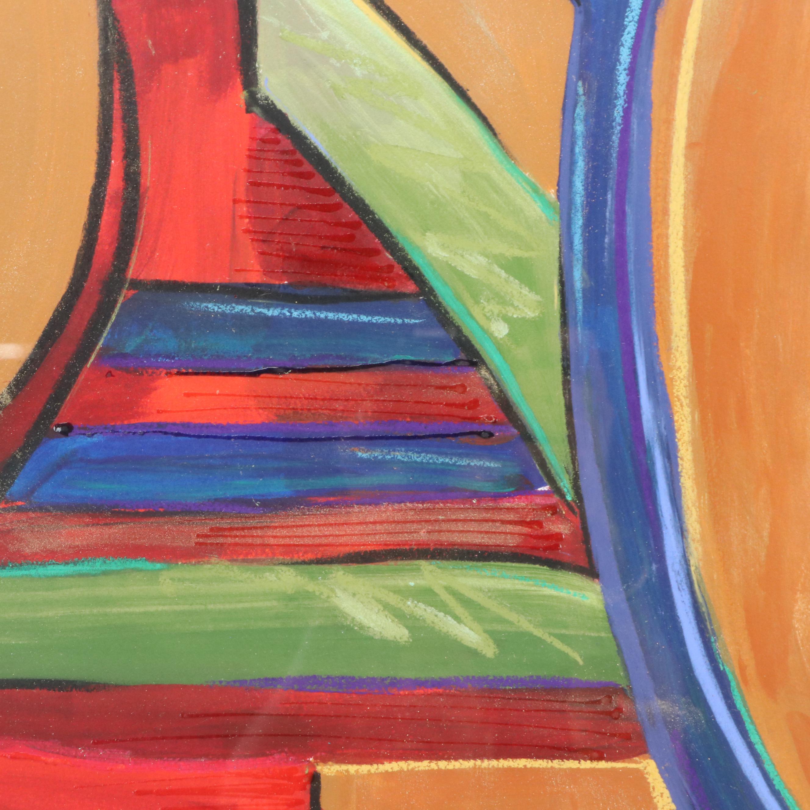 Gussie Marshallsea Abstract Mixed Media Painting, 2001