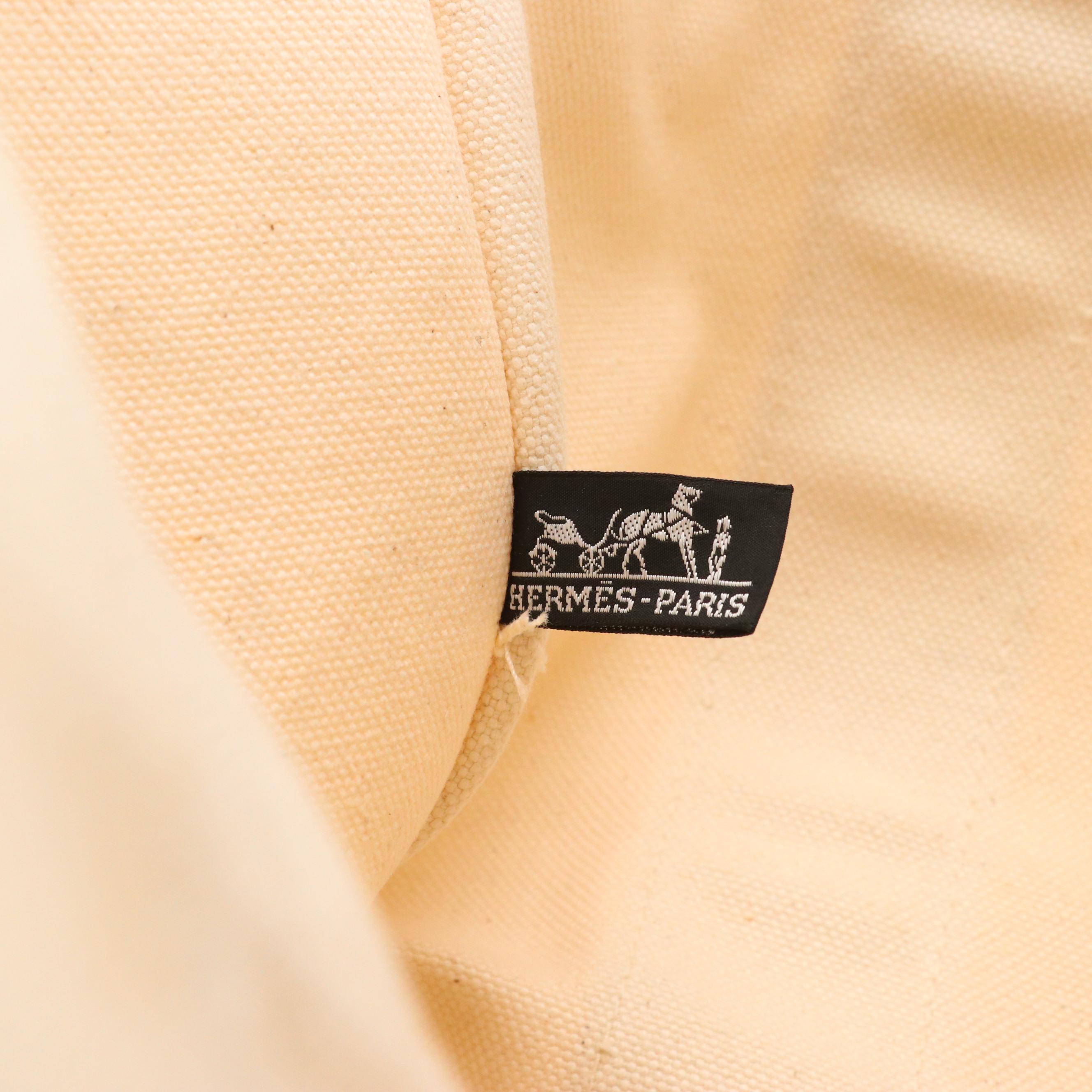 Hermès Bora Bora GM Tote in Orange/White Cotton Canvas