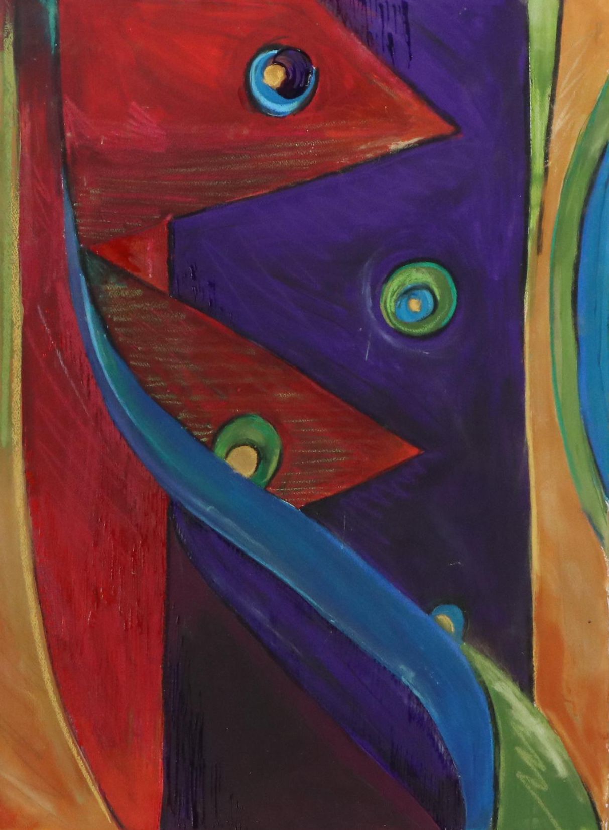 Gussie Marshallsea Abstract Mixed Media Painting, 2001