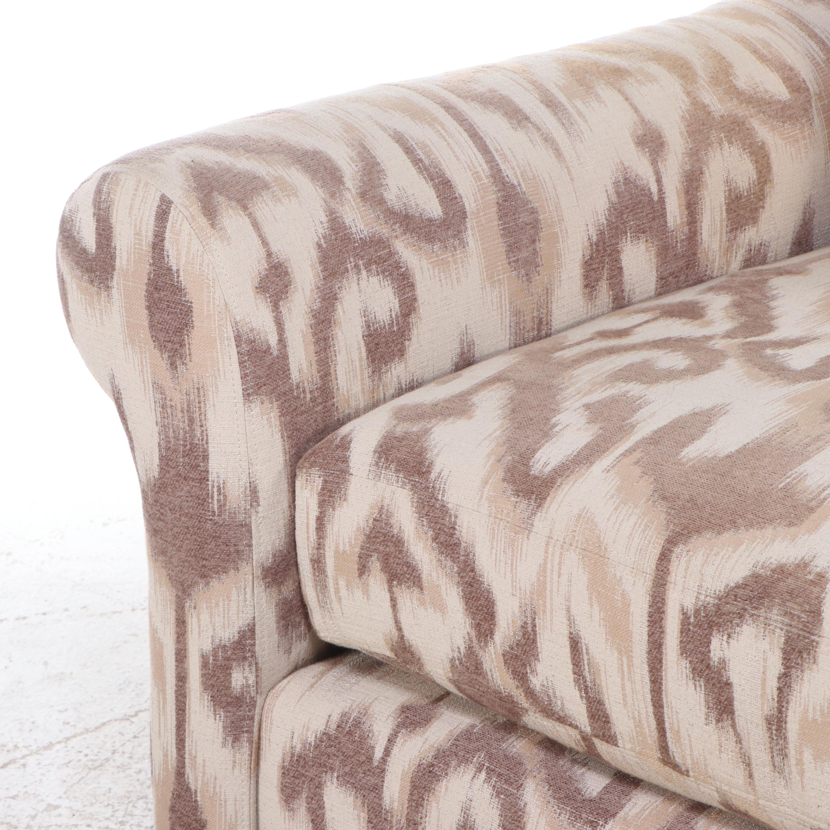 Arhaus Contemporary Sofa in Ikat Patterned Upholstery